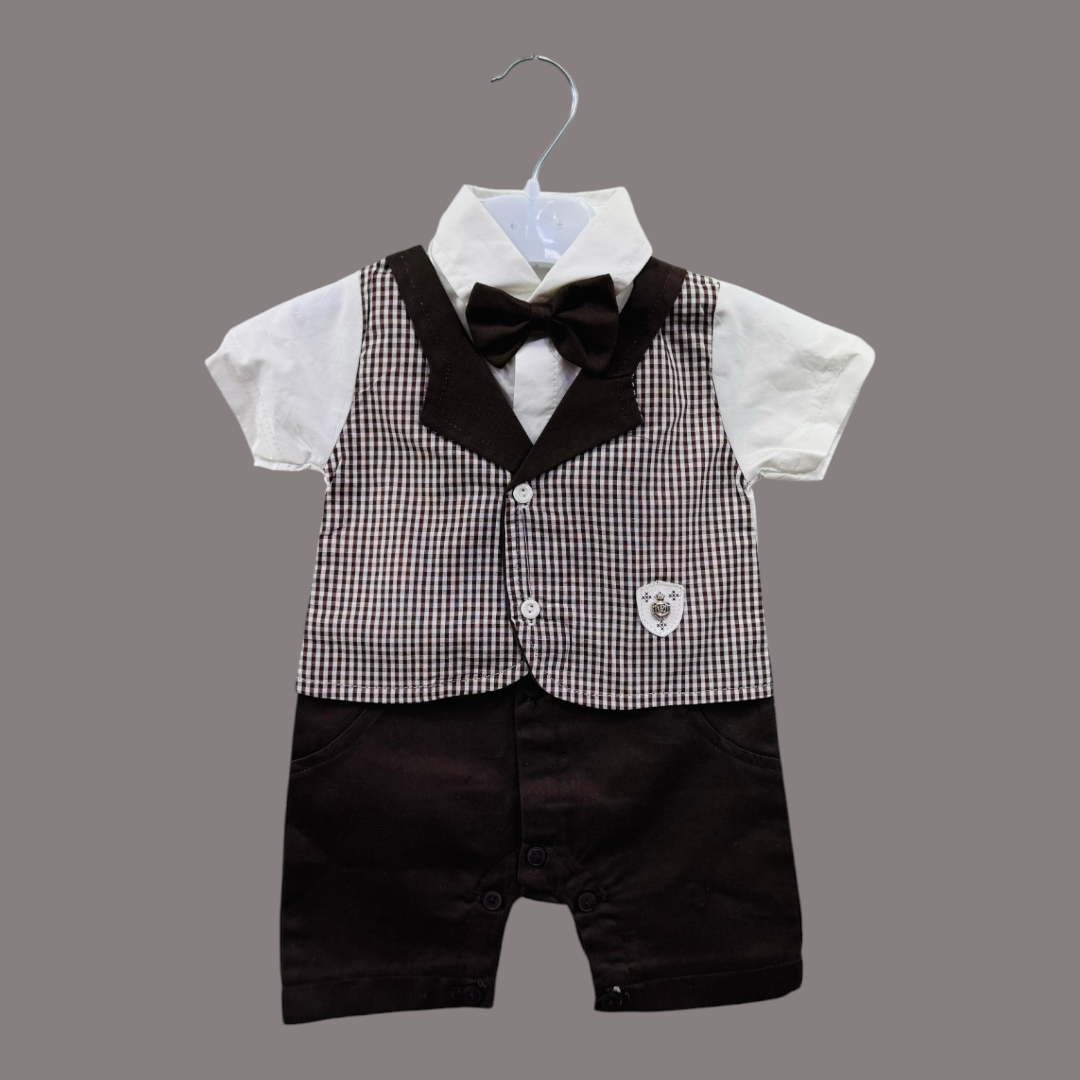 Boys Gentleman Tuxedo Rompers