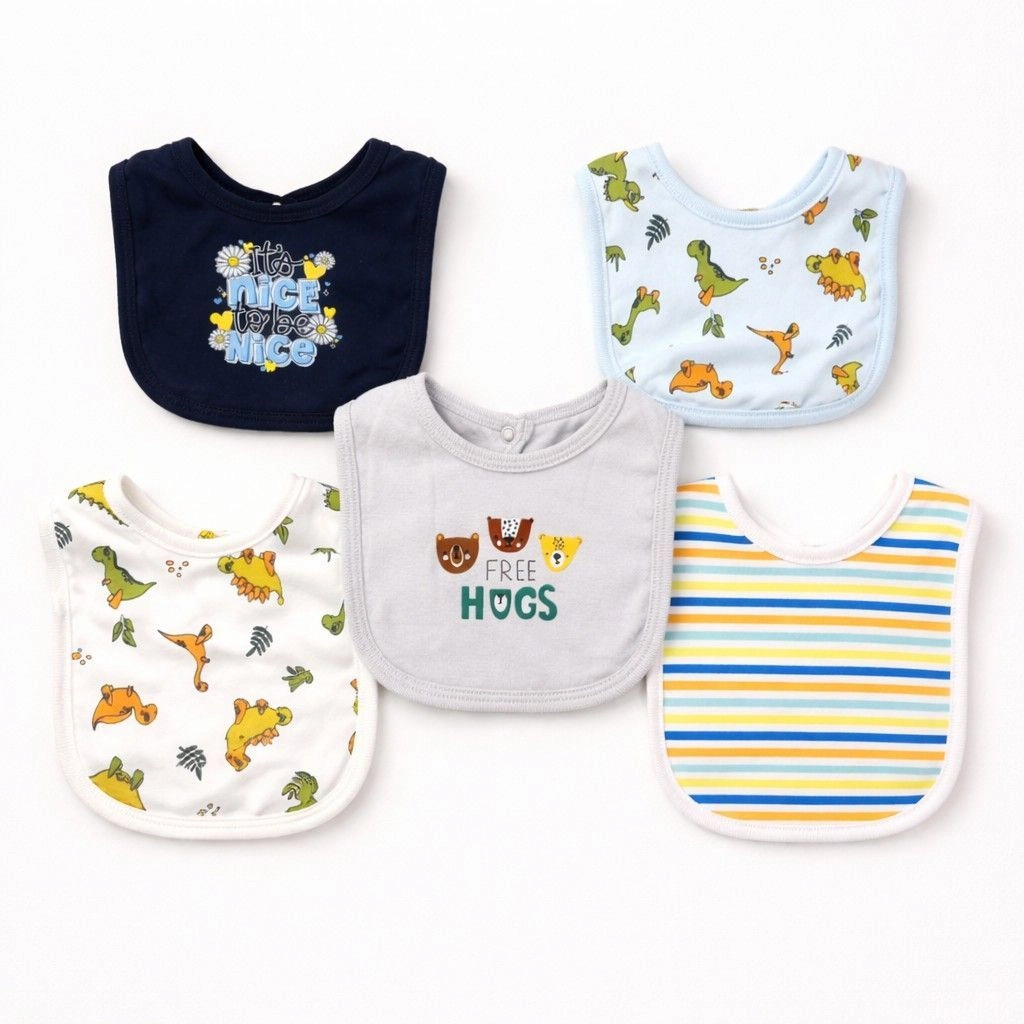 Branded Fancy Baby Bibs – Pack of 5