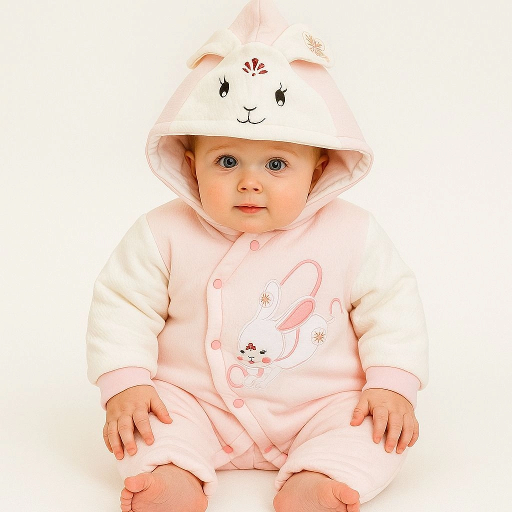 Baby Quilted Foaming Winter Rompers β Cozy & Stylish