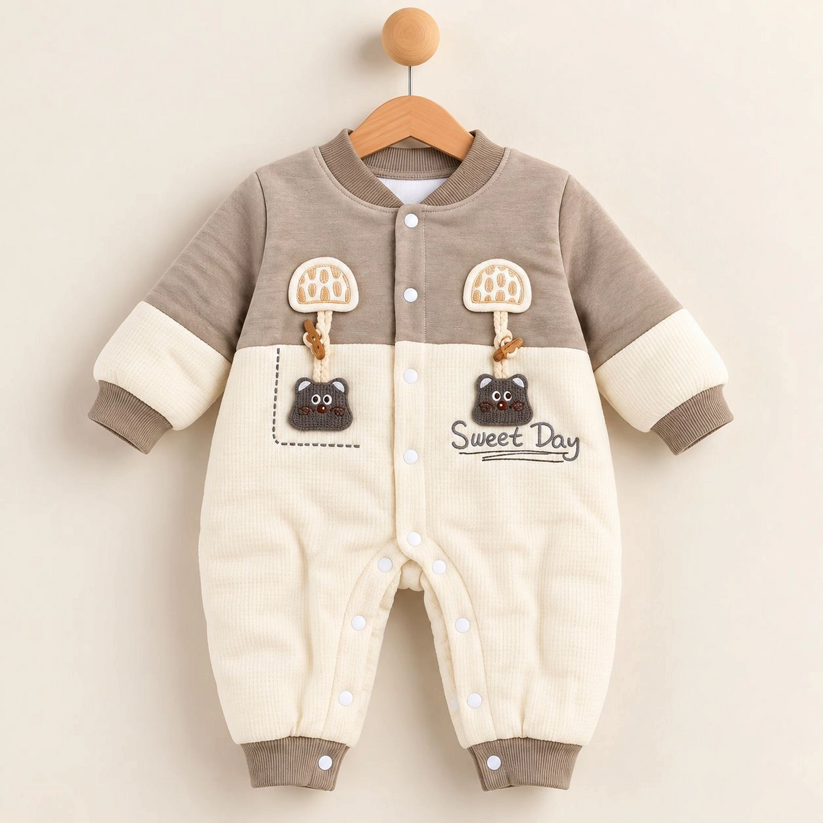 Baby Quilted Foaming Winter Rompers β Cozy & Stylish