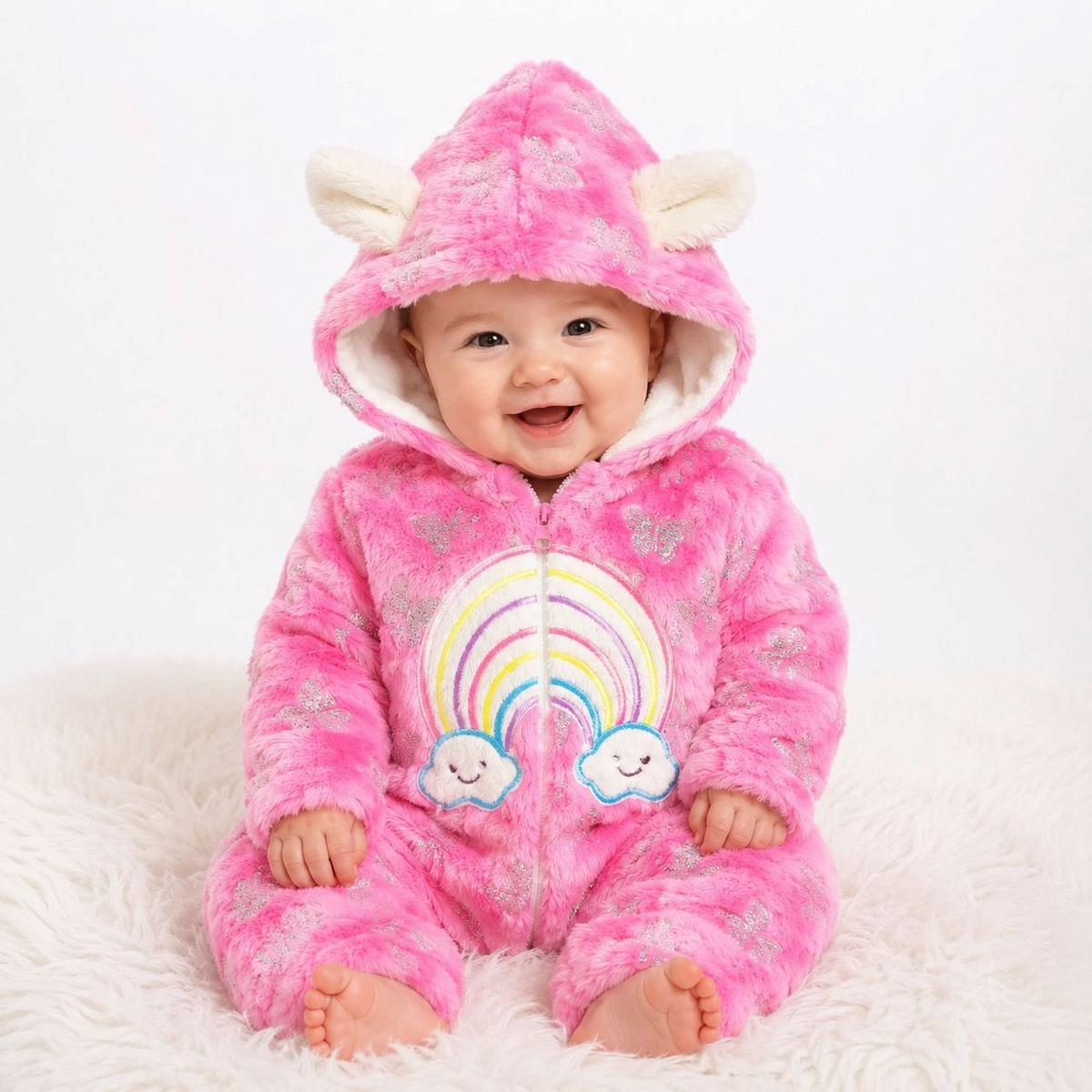 Imported Baby Fur Romper | Premium Winter Fleece Jumpsuit for Newborn