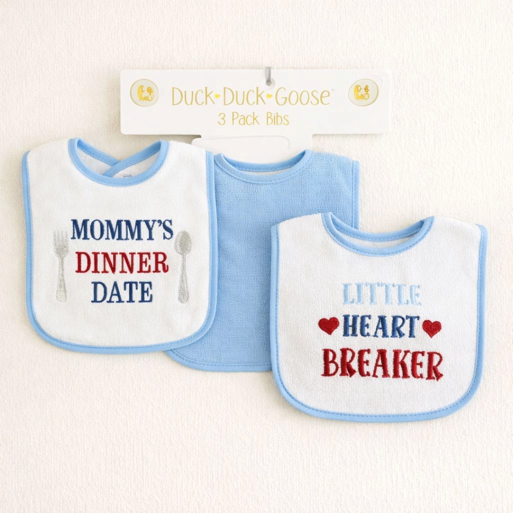 Hudson Branded Fancy Baby Bibs โ Pack of 3