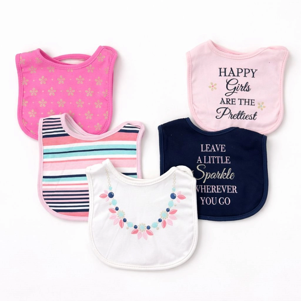 Hudson Branded Fancy Baby Bibs – Pack of 5