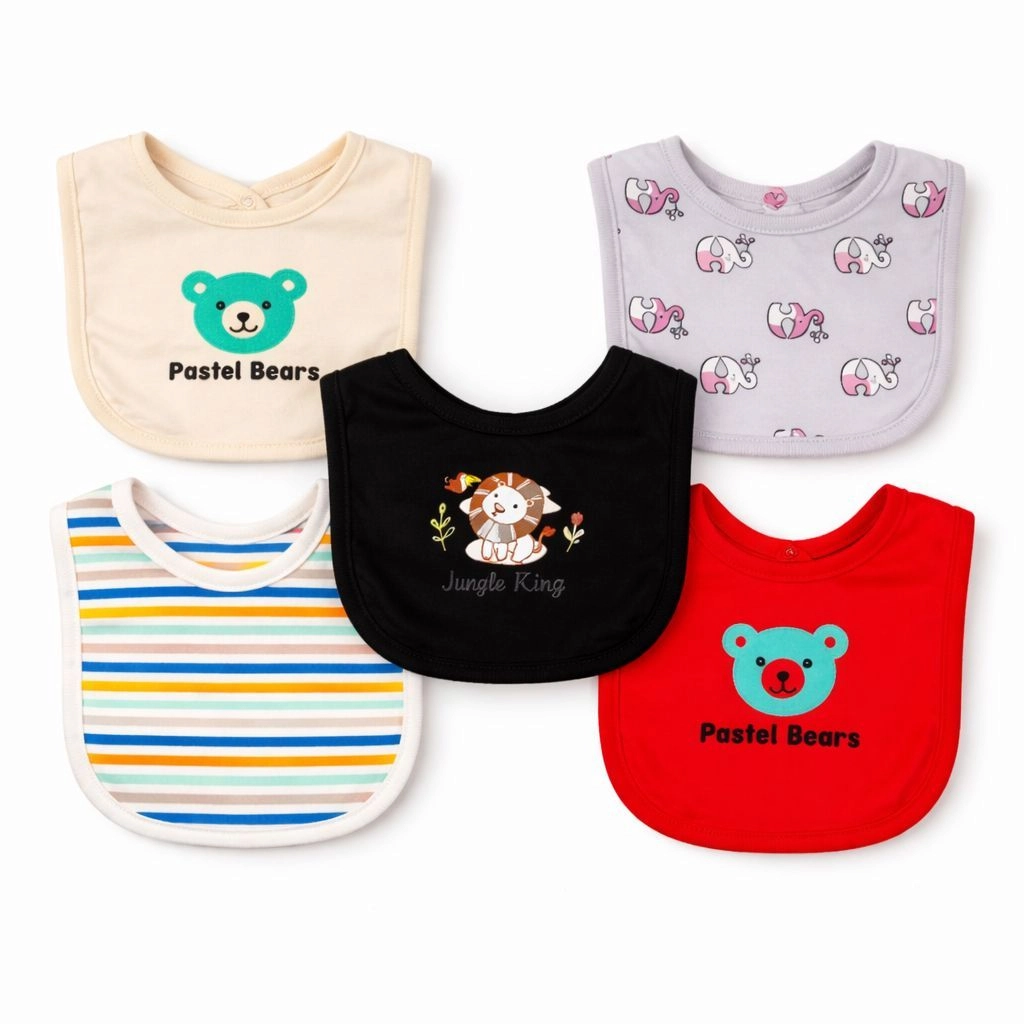 Branded Fancy Baby Bibs โ Pack of 5