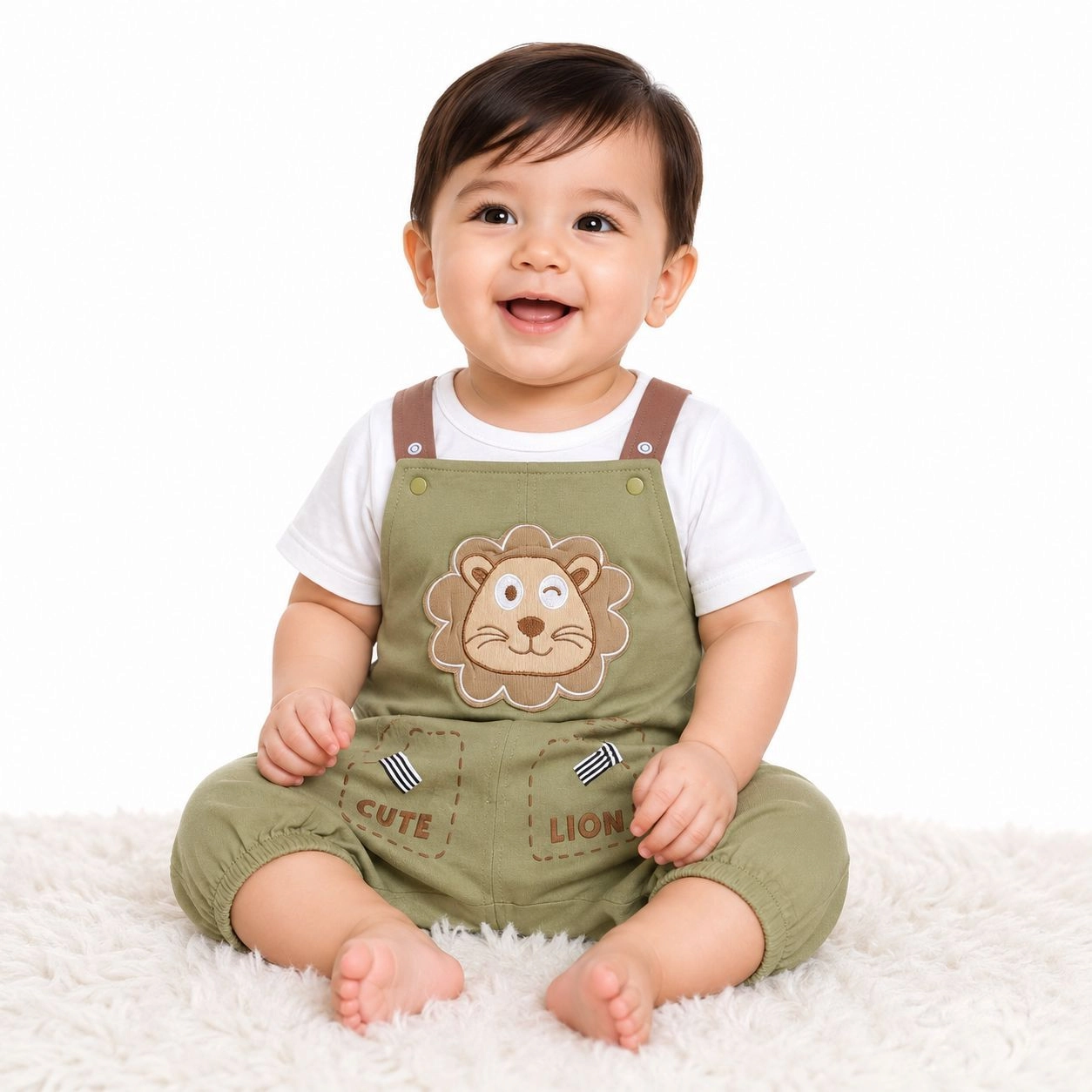 Imported Turkish Dungaree style Romper(Lion)