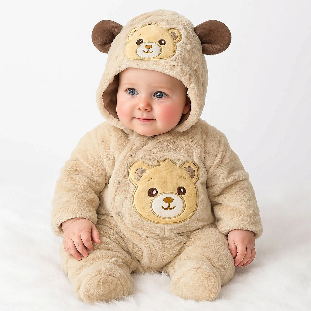 Quilted Fur Winter Rompers β Cozy & Stylish(0-6 months)