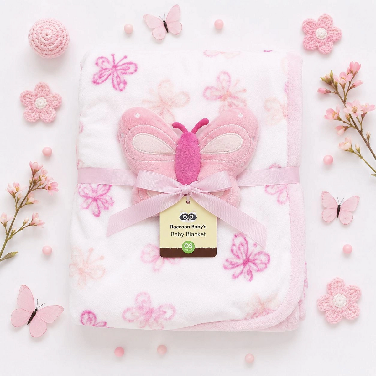 🧸Duck N Duck Baby Blanket with Stuff Toy(P)