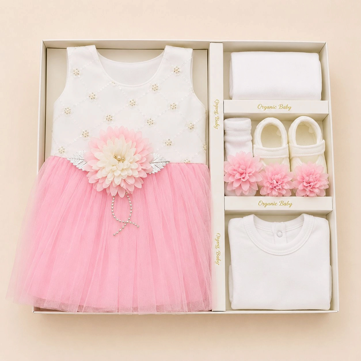 Imported Baby Girl Luxury Gift Box Set – Premium Newborn & Infant Dress Set