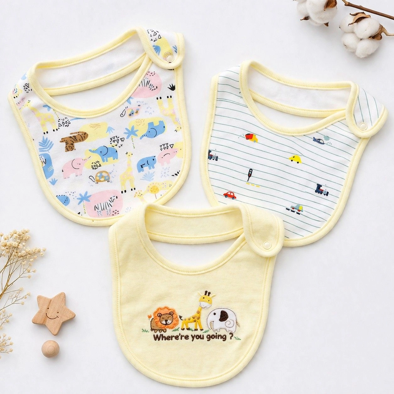 Set of 3 Baby Bibs Collection