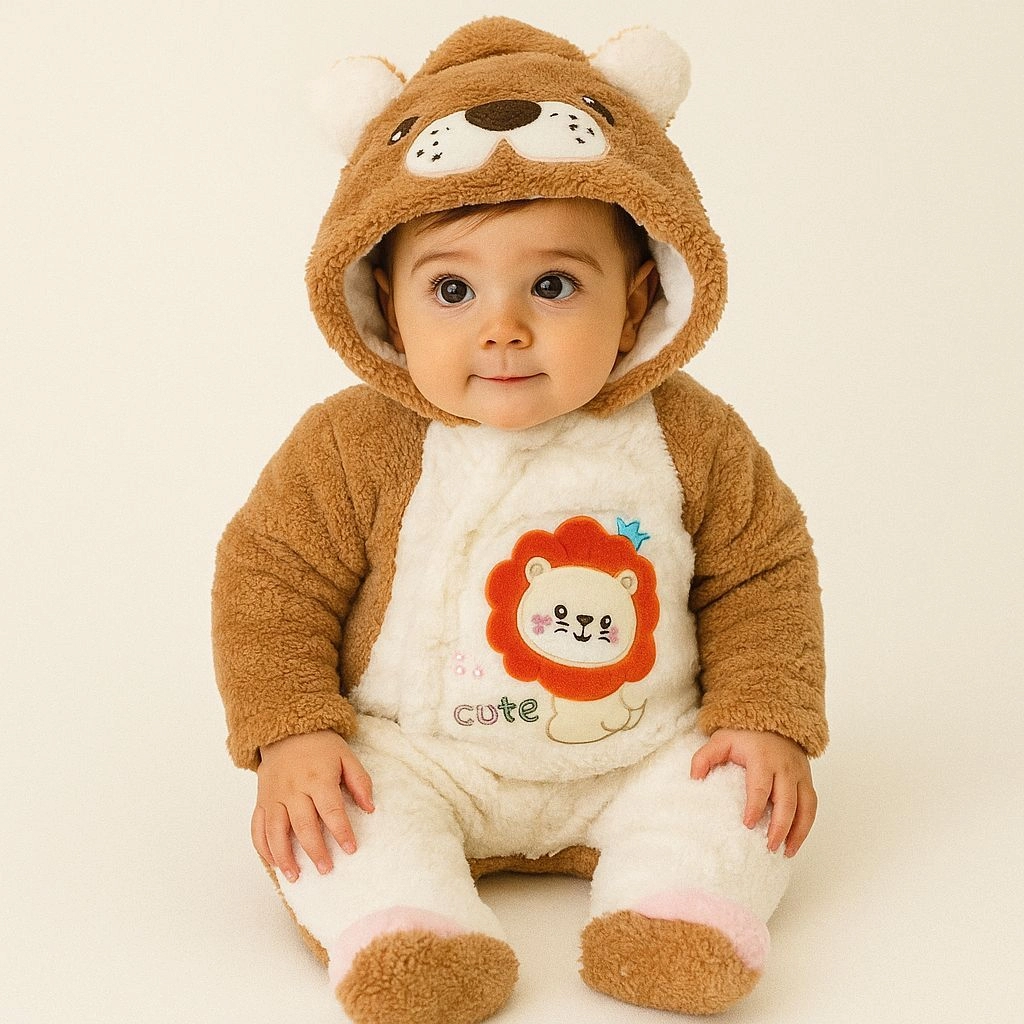 Baby Quilted Fur Winter Rompers β Cozy & Stylish