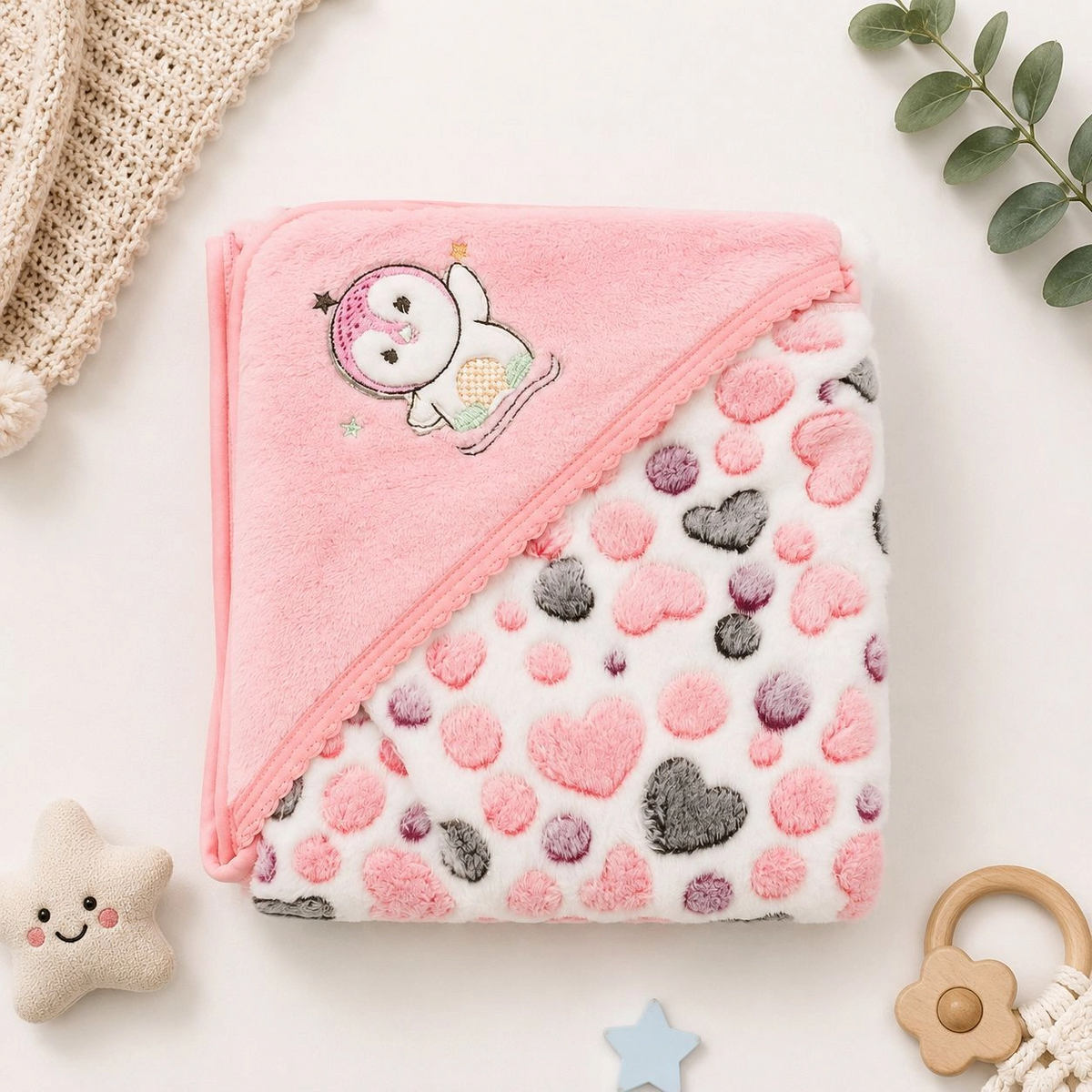 Baby Hooded Fleece Wrapping Sheets