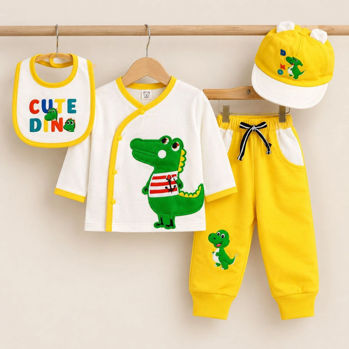 Baby Pajama Suit with Cap & Bib SK(0-3 months)
