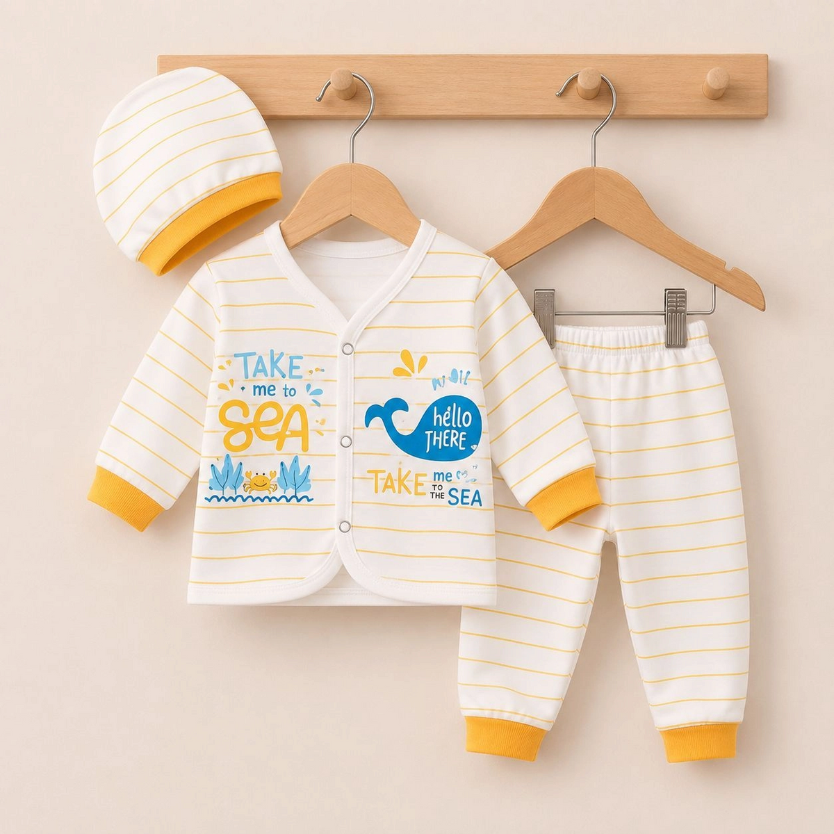 Baby Pajama Suit with Cap Bstep(0-3 months)
