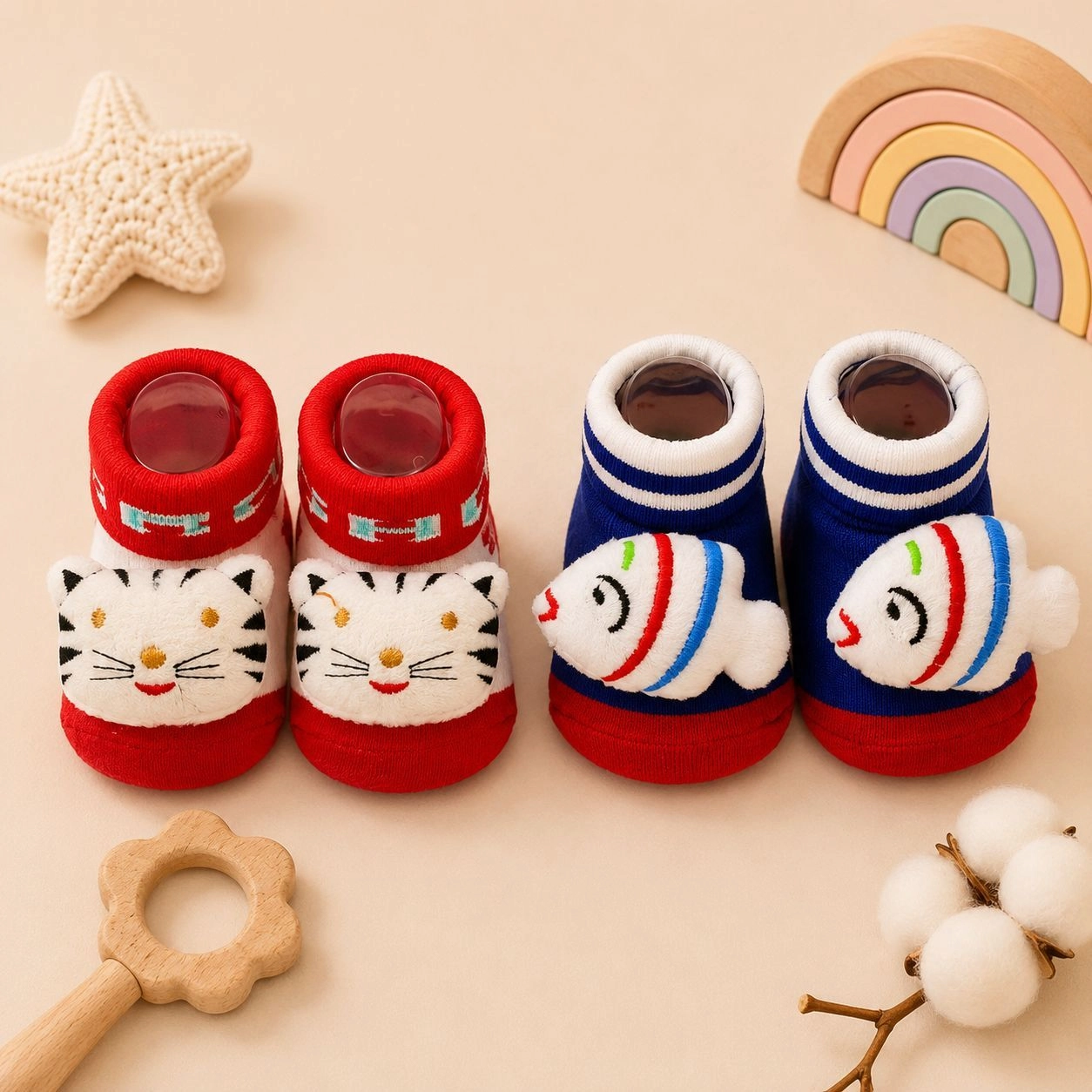 Bebe Fevor Branded Pack of 2 Socks Botties