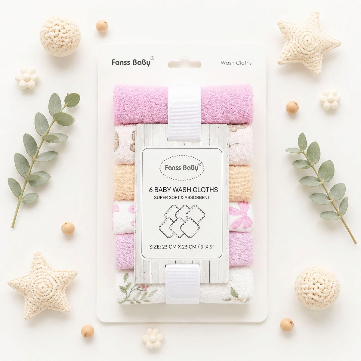 6-Piece Baby Face Towel & Washcloth Set