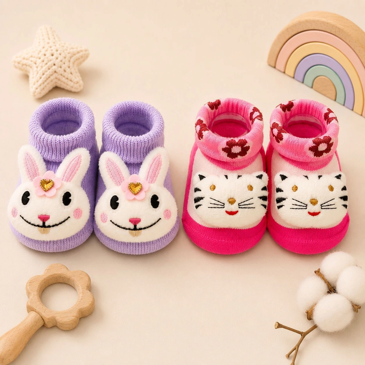 Bebe Fevor Branded Pack of 2 Socks Botties