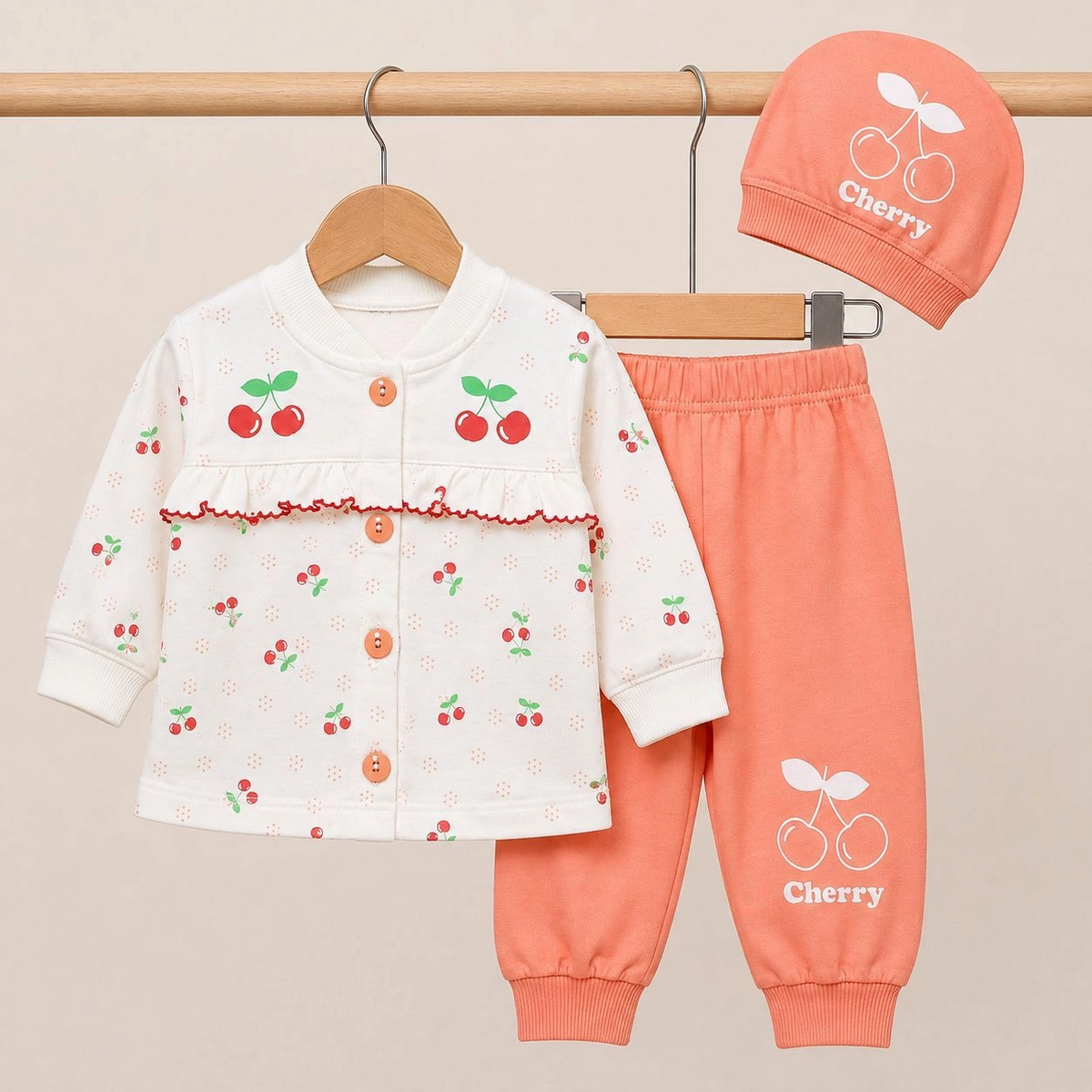 Baby Pajama Suit with Cap n Bib SK(0-3 months)