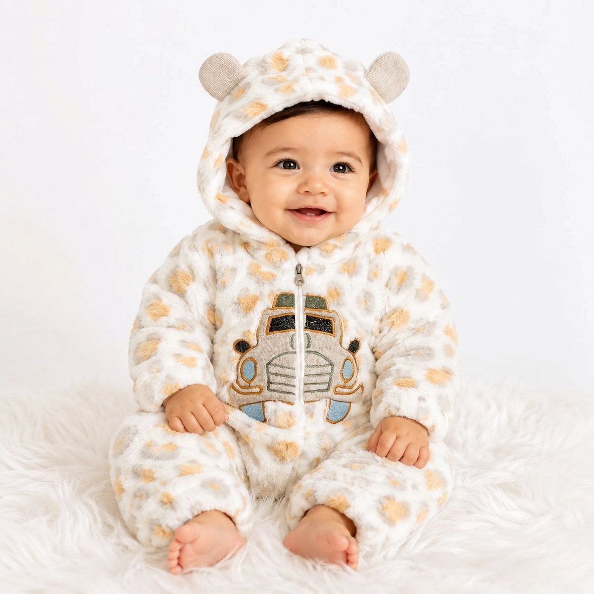 Imported Baby Fur Romper | Premium Winter Fleece Jumpsuit for Newborn