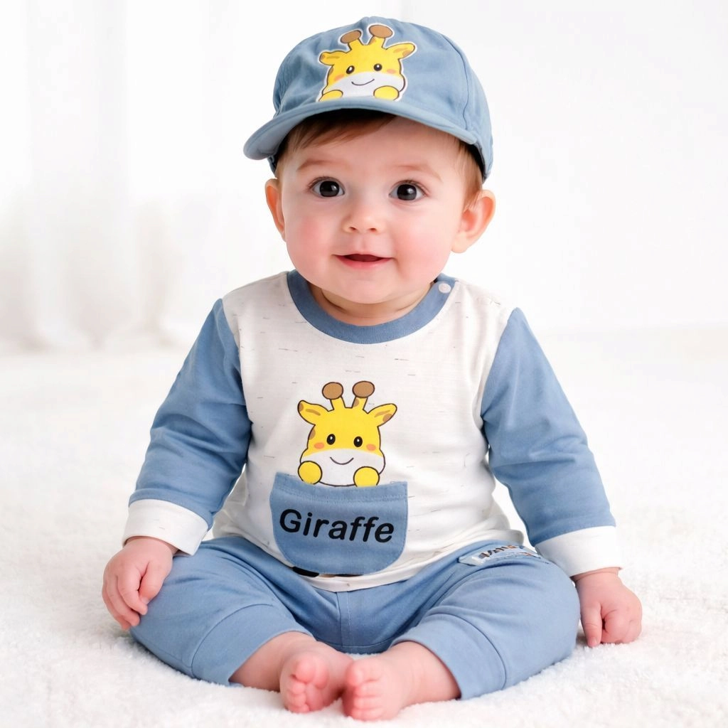 Justborn Branded Baby Pajama Suit with Cap
