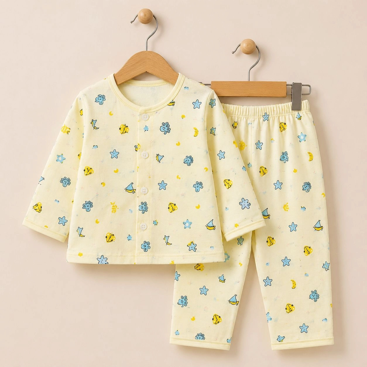 MAMO Branded 100% Cotton pajama suit(yellow)