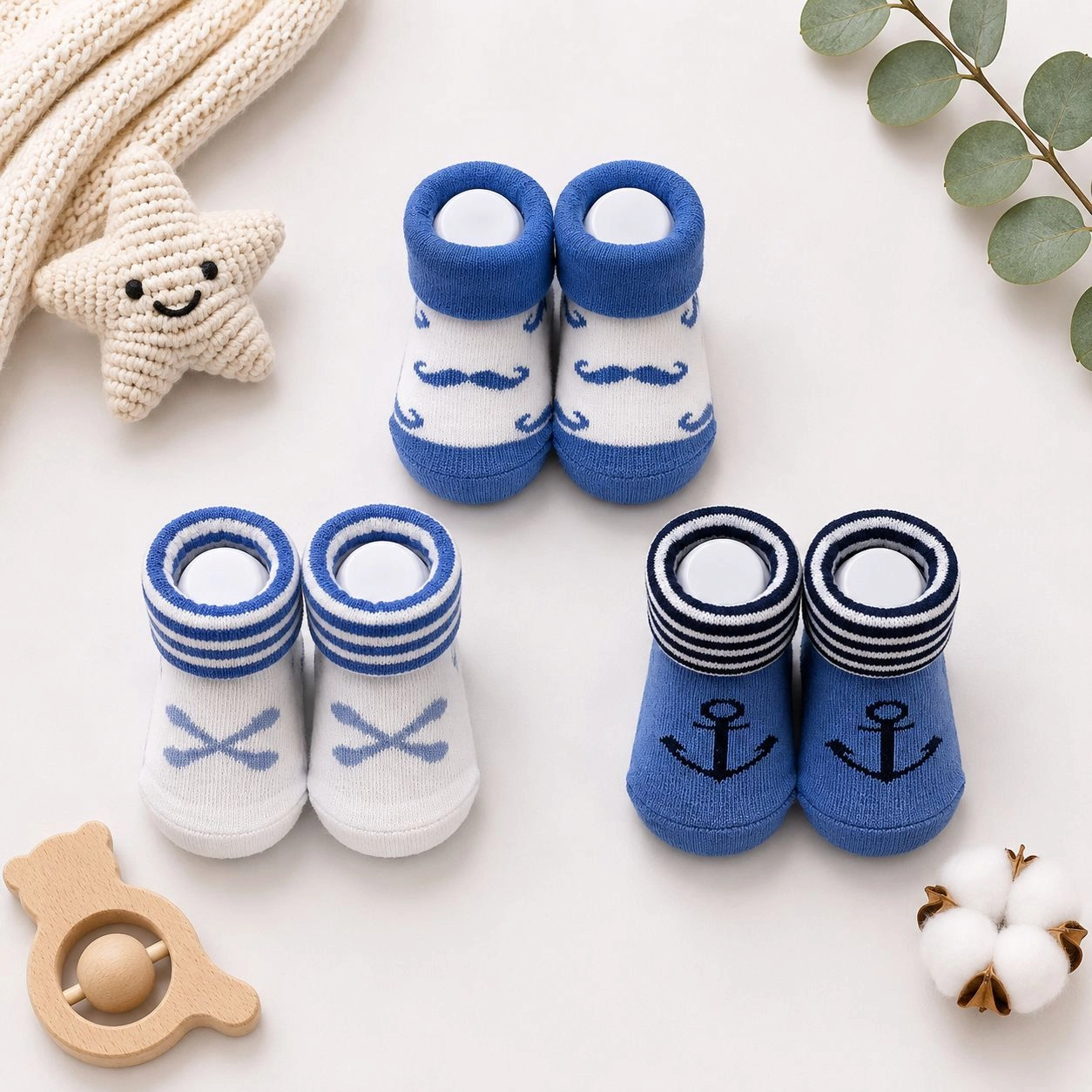 Hudson BabyĀ® Premium Pack of 3 Socks Booties