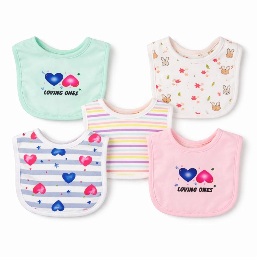 Branded Fancy Baby Bibs – Pack of 5