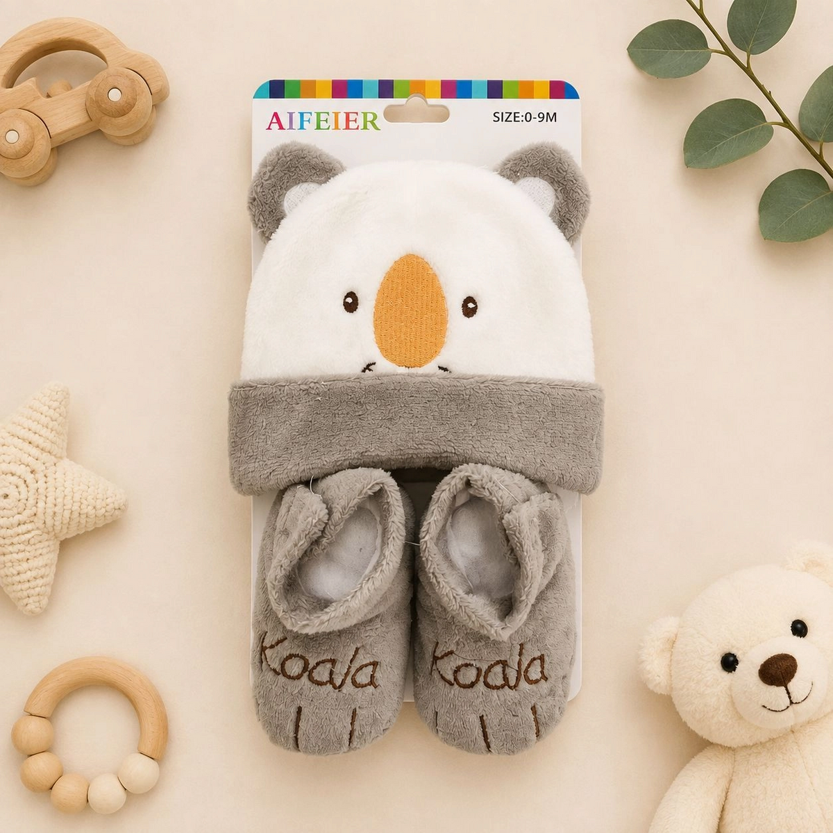AIFEIER Premium Winter Baby Cap & Shoes Set