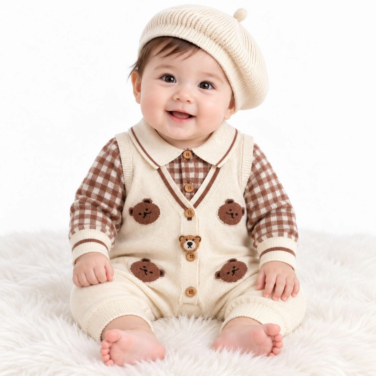 Imported Woolen Baby Rompers Bear(OW)