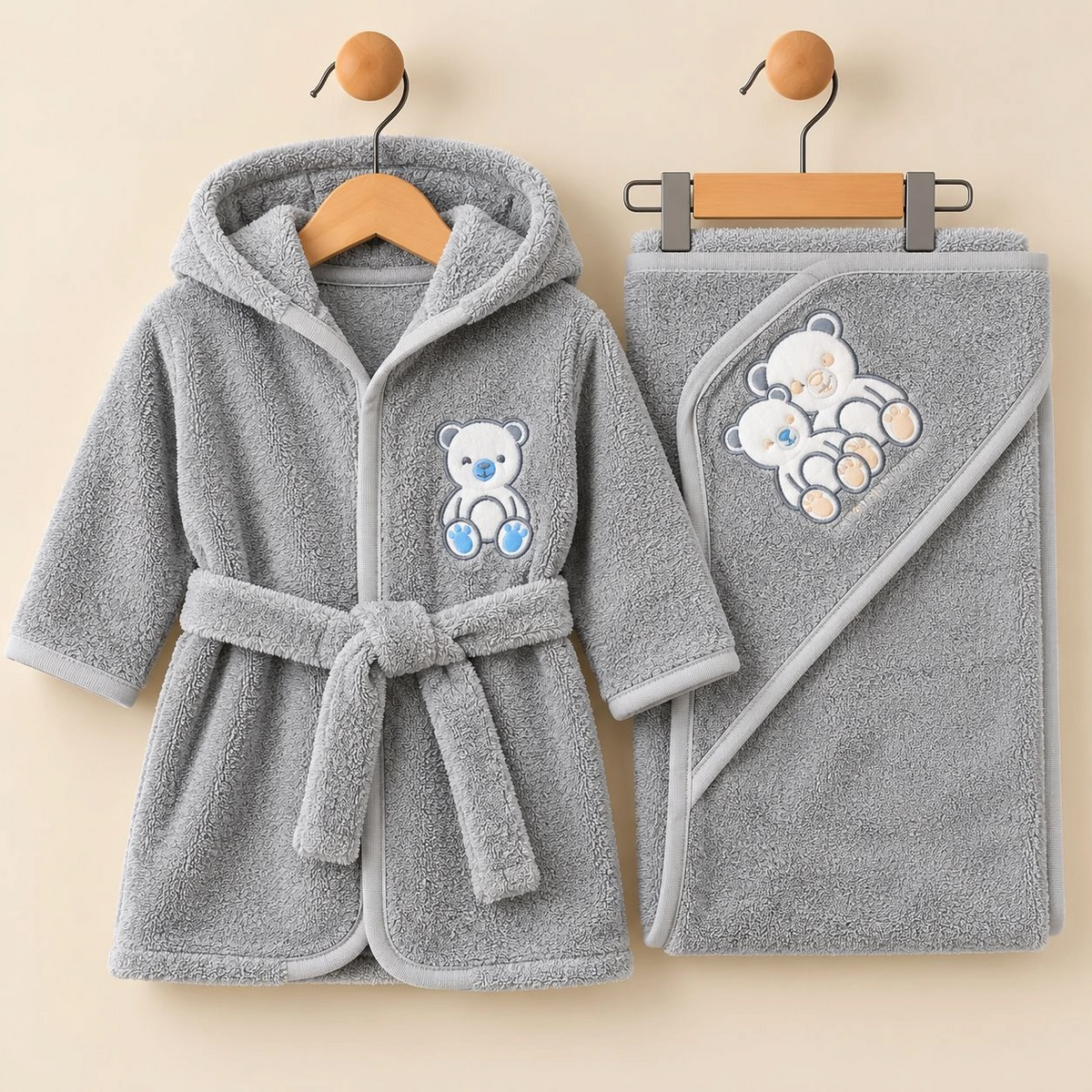 Premium Baby Hooded Bath Gown & Towel Set