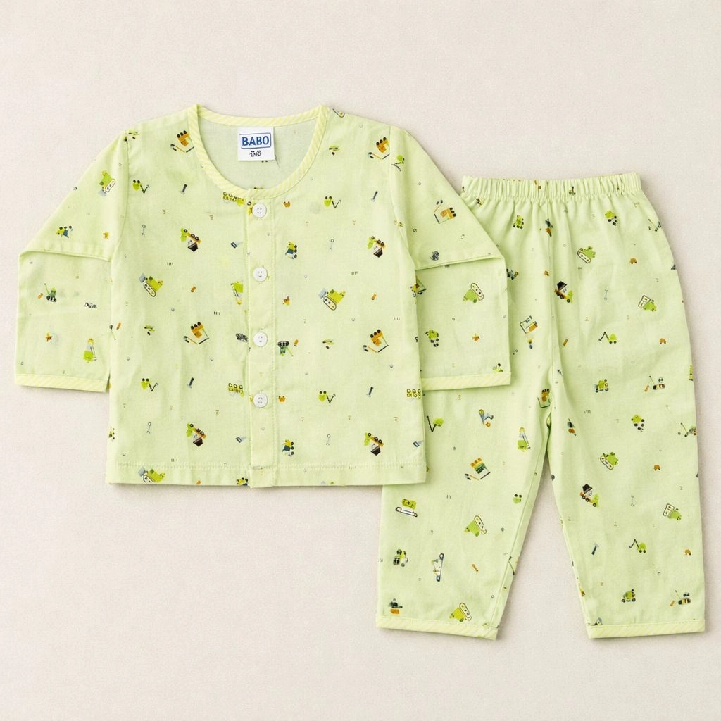 MAMO Branded 100% Cotton pajama suit(Green)
