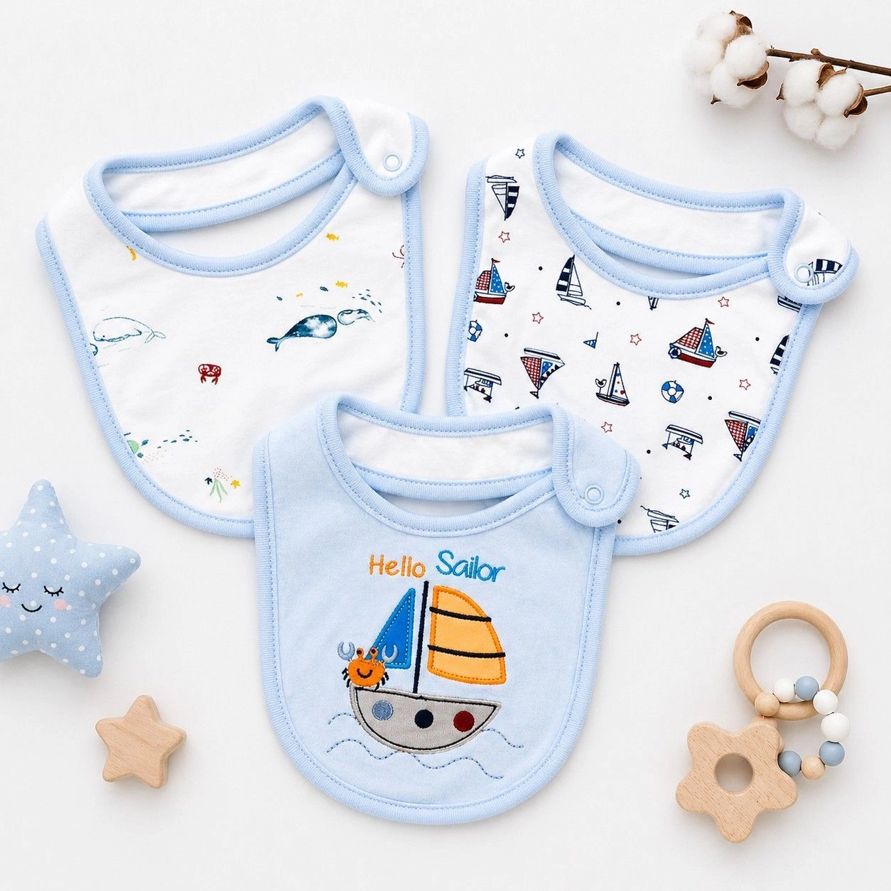 Set of 3 Baby Bibs Collection
