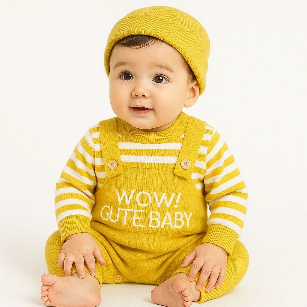Imported Woolen Baby Rompers with cap