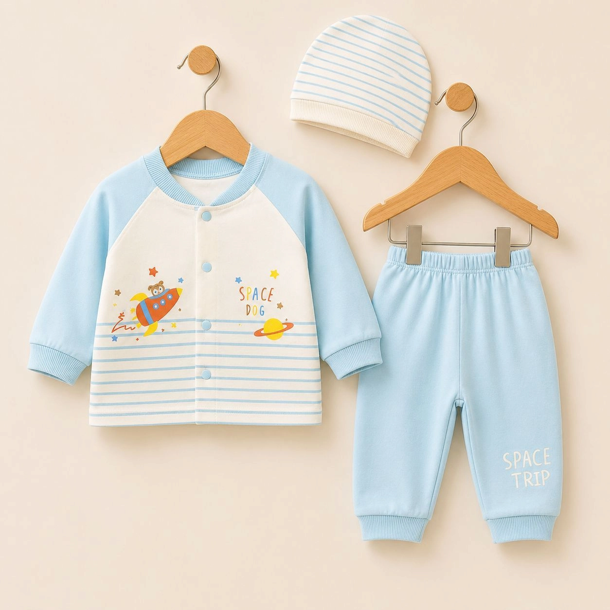 Baby Pajama Suit with Cap Bstep(0-3 months)