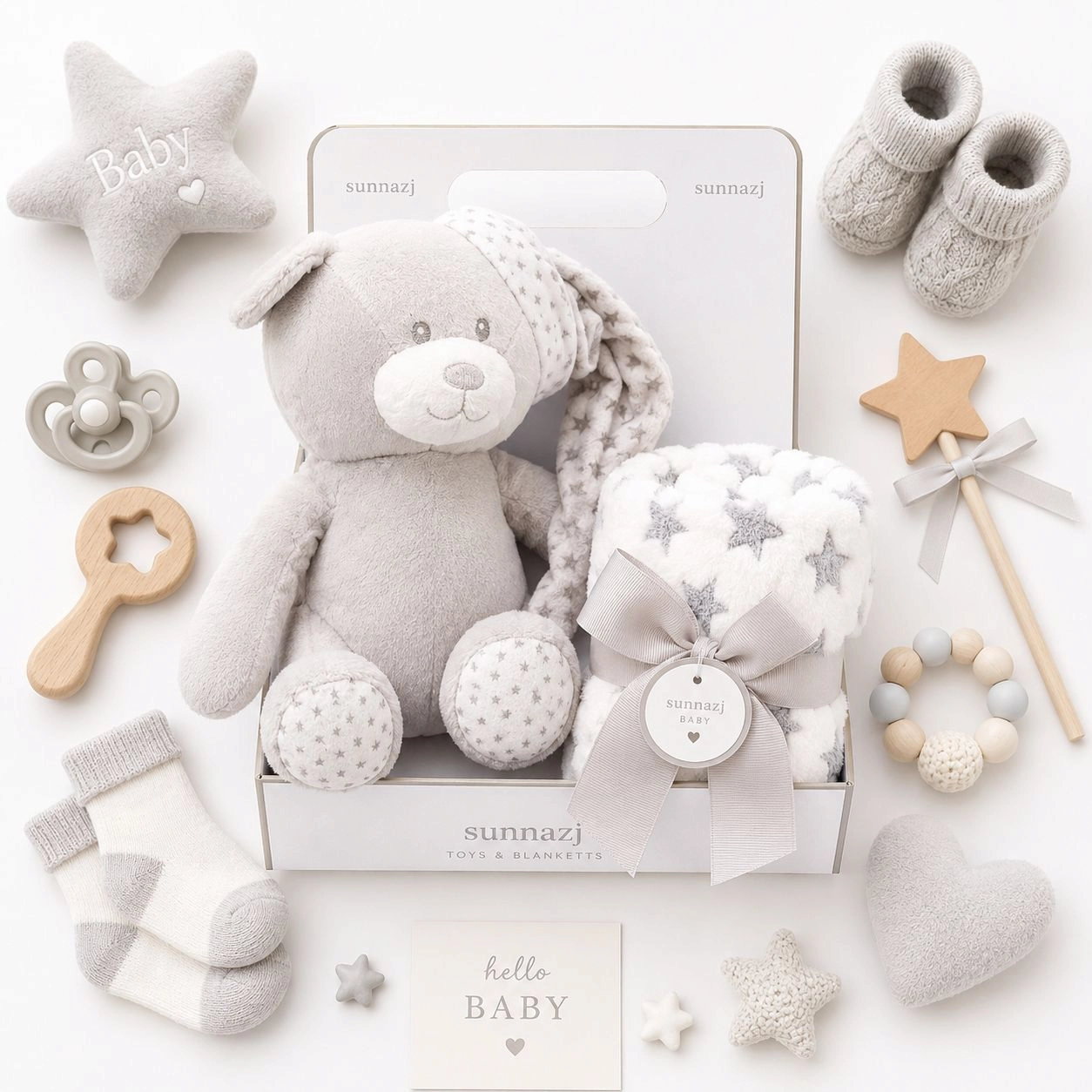 Sunnozy baby blanket with Toy grey