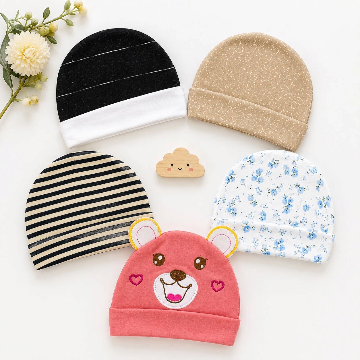 Hudson Baby Summer Caps – Pack of 5 | Unisex Collection