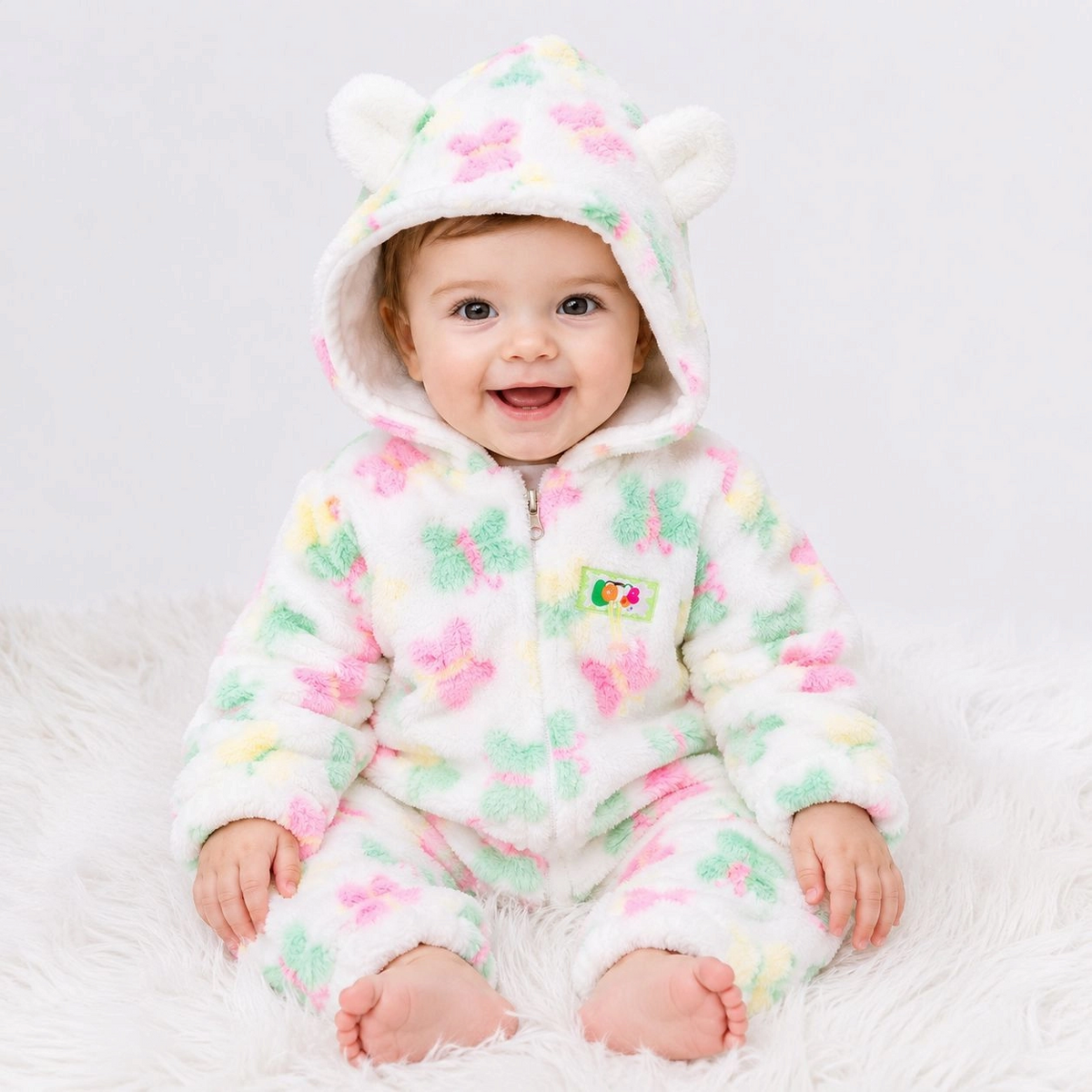 Imported Baby Fur Romper | Premium Winter Fleece Jumpsuit for Newborn