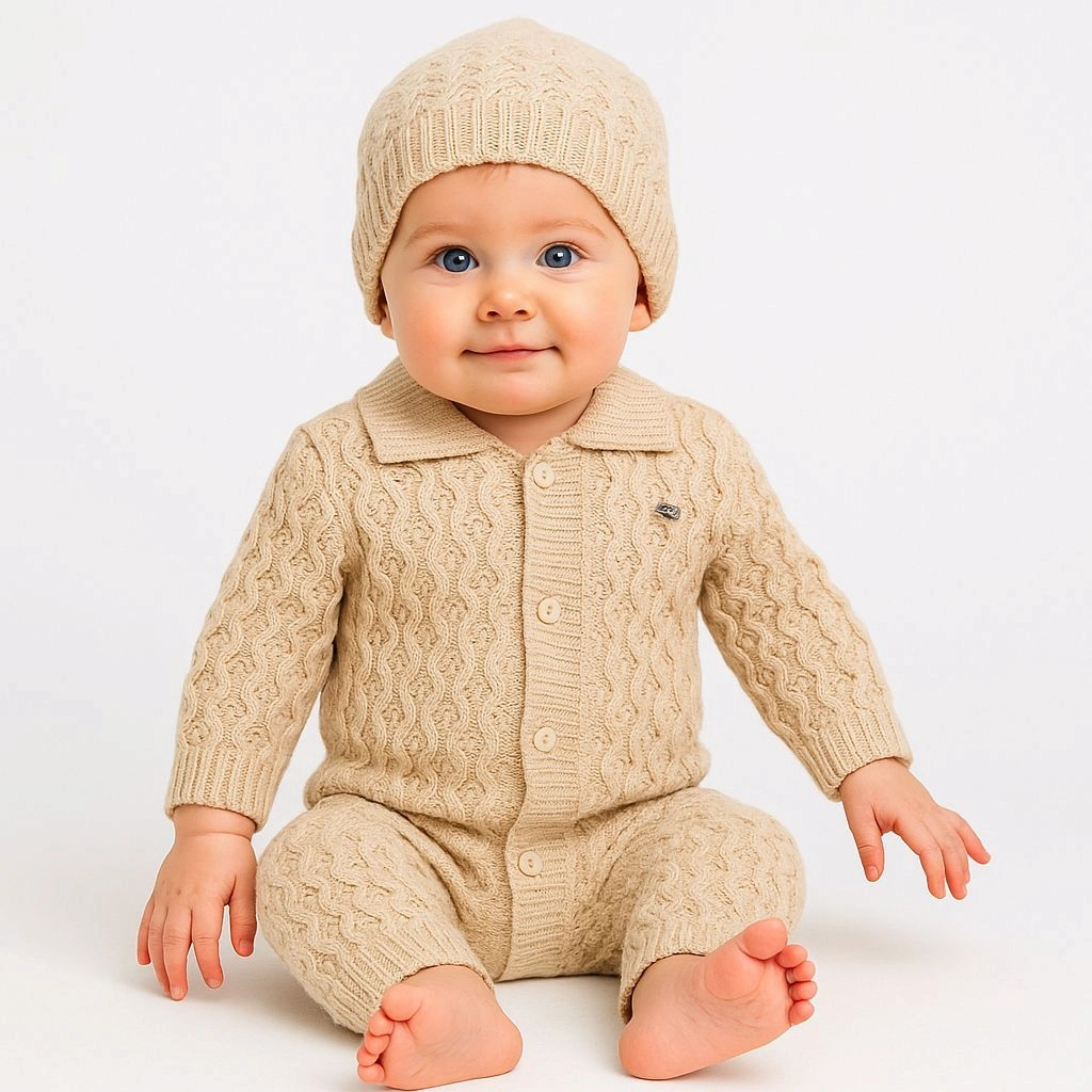 Baby Woolen Hooded Rompers(0-6 months)