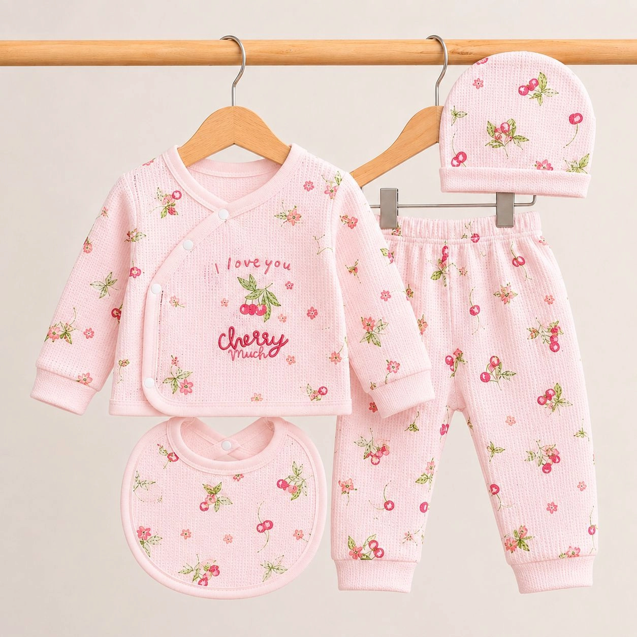 Baby Pajama Suit with Cap & Bib(0 size)