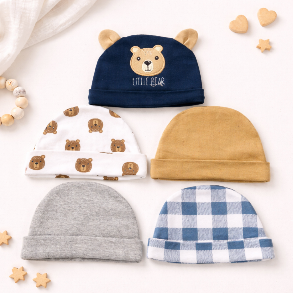 Hudson Baby Summer Caps – Pack of 5 | Unisex Collection
