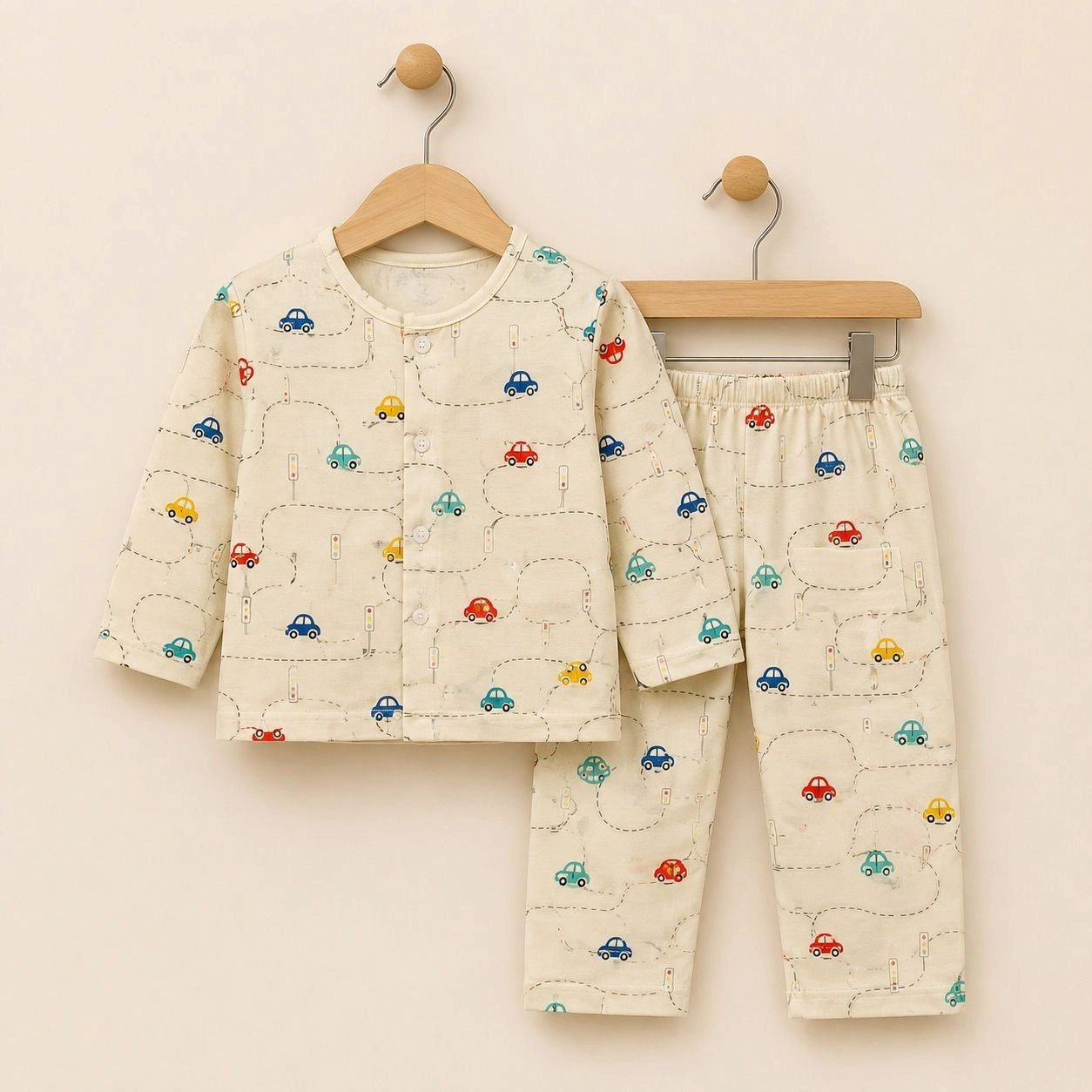 MAMO Branded 100% Cotton pajama suit(Skin)