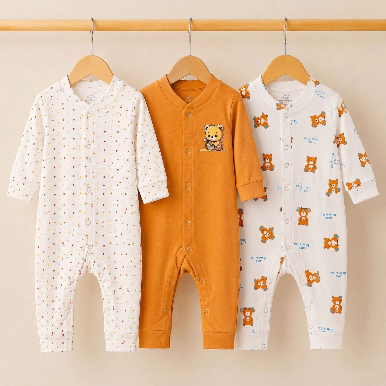 Carters Pack of 3 Sleep Suit Rompers Collection S (Open Feet)