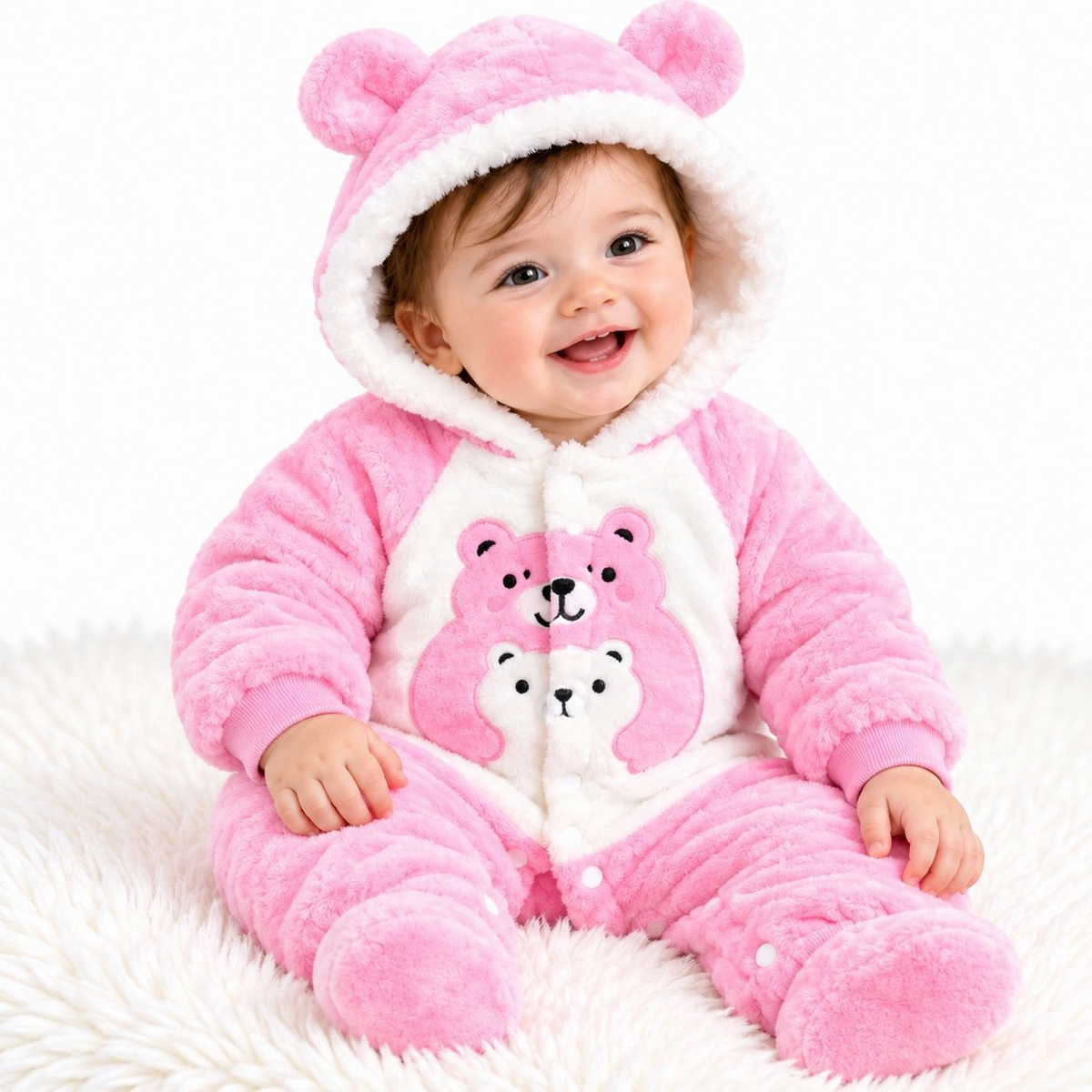 Baby Quilted Foaming Winter Rompers – Cozy & Stylish