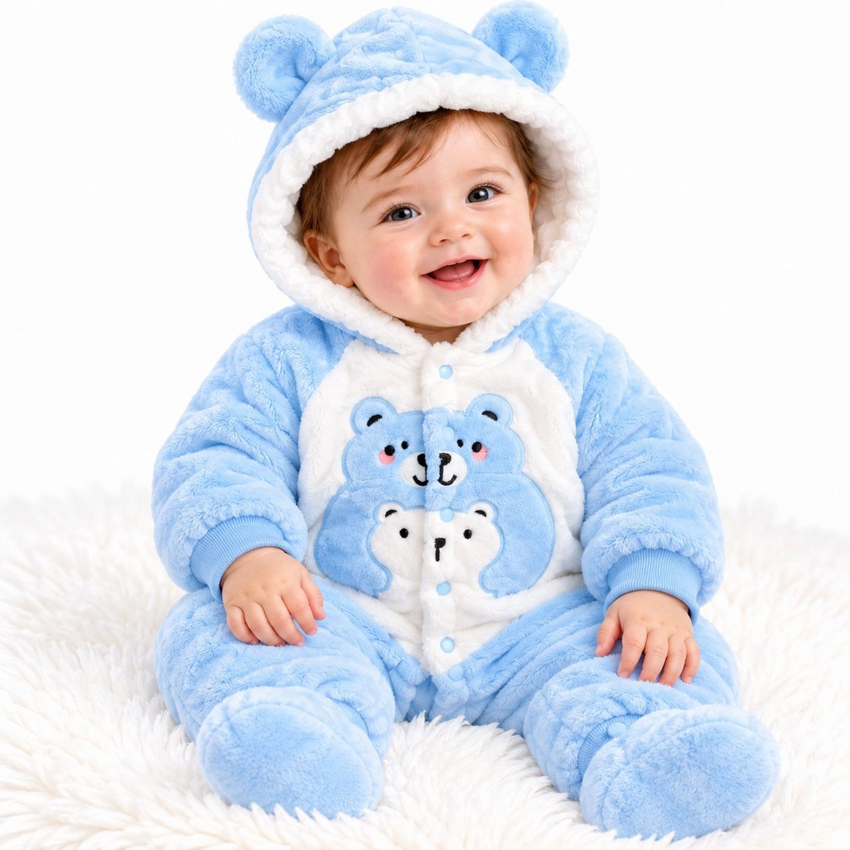 Baby Quilted Foaming Winter Rompers – Cozy & Stylish