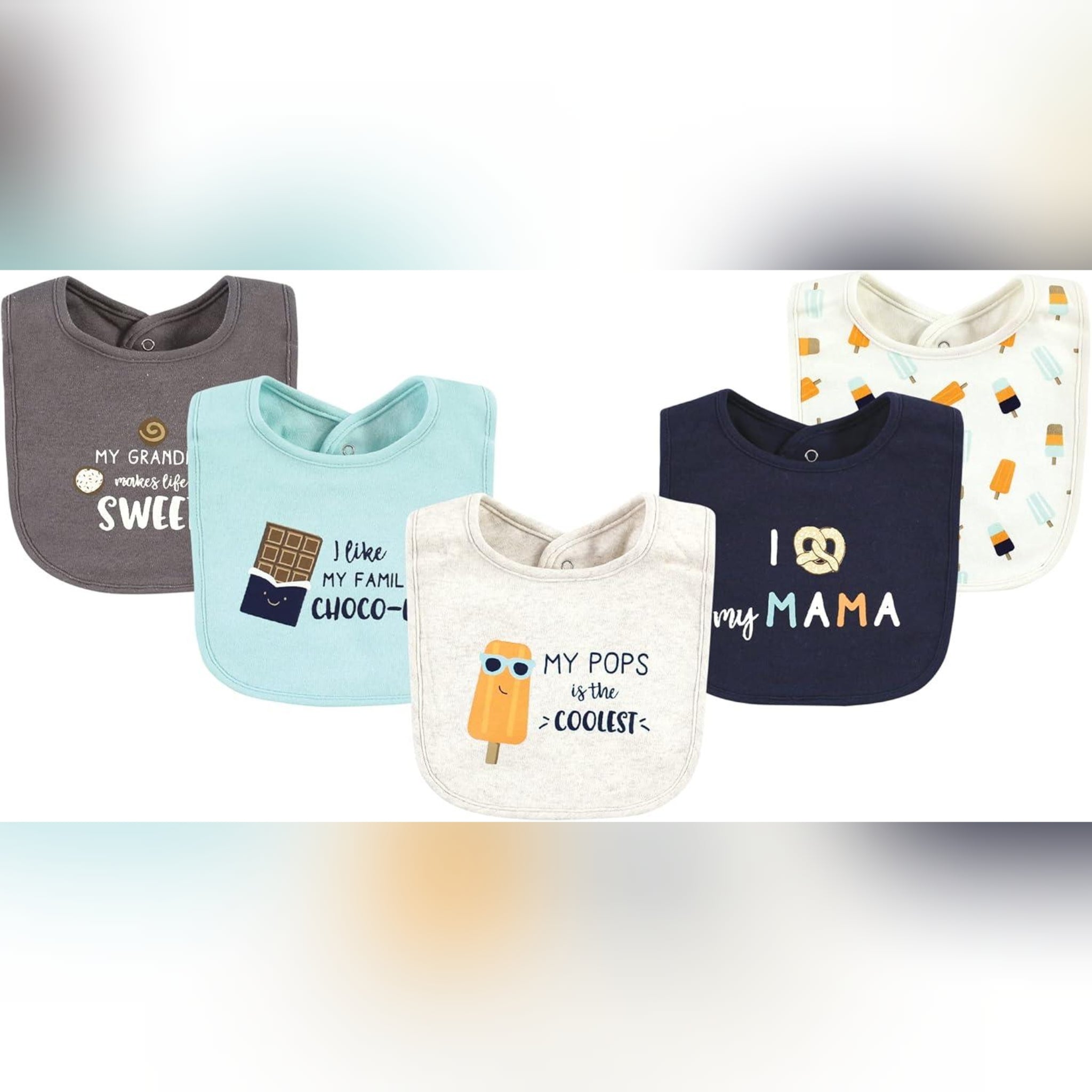 Hudson Branded Fancy Baby Bibs β Pack of 5