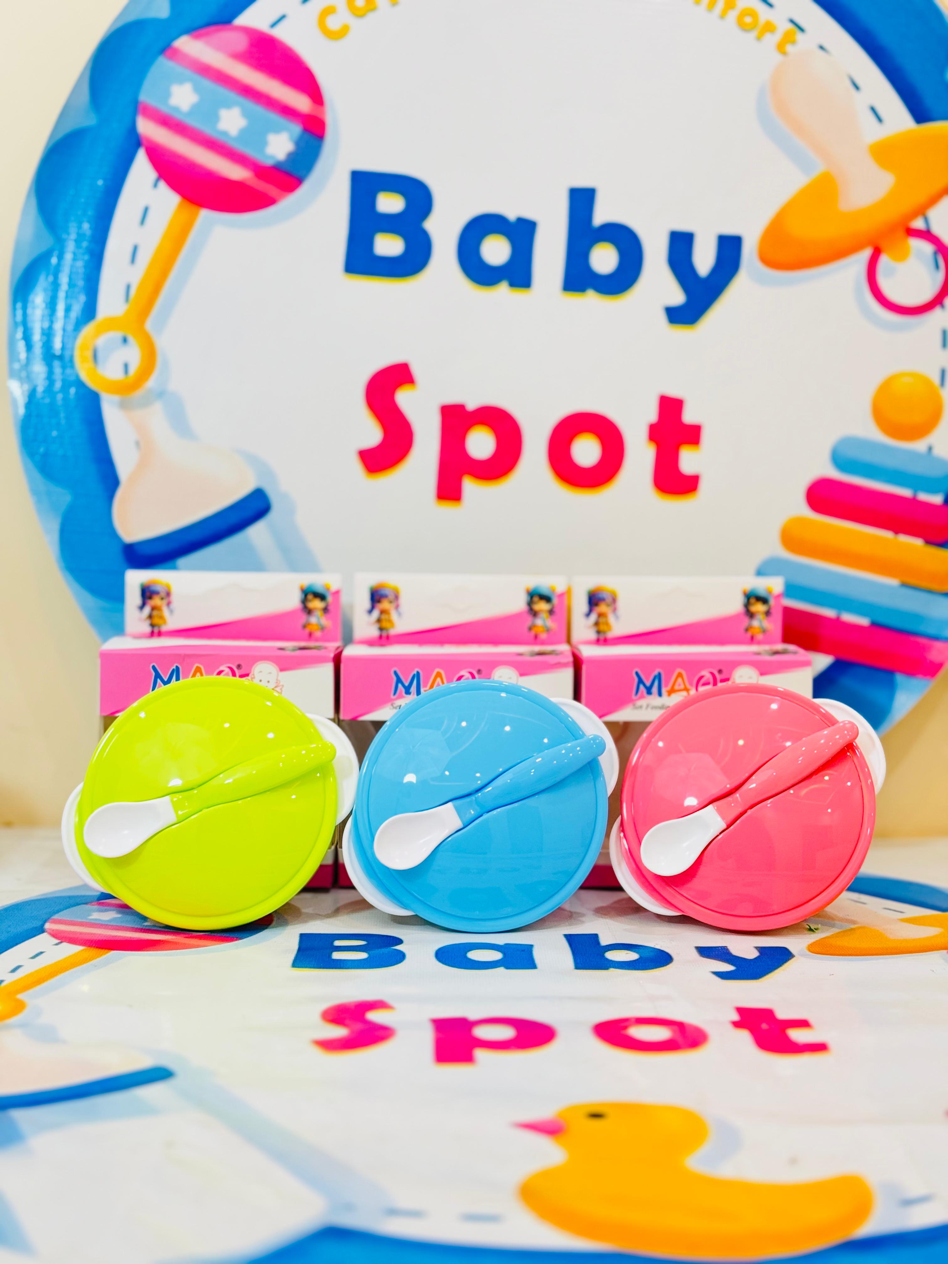 MAQ branded baby bowl and spoon set