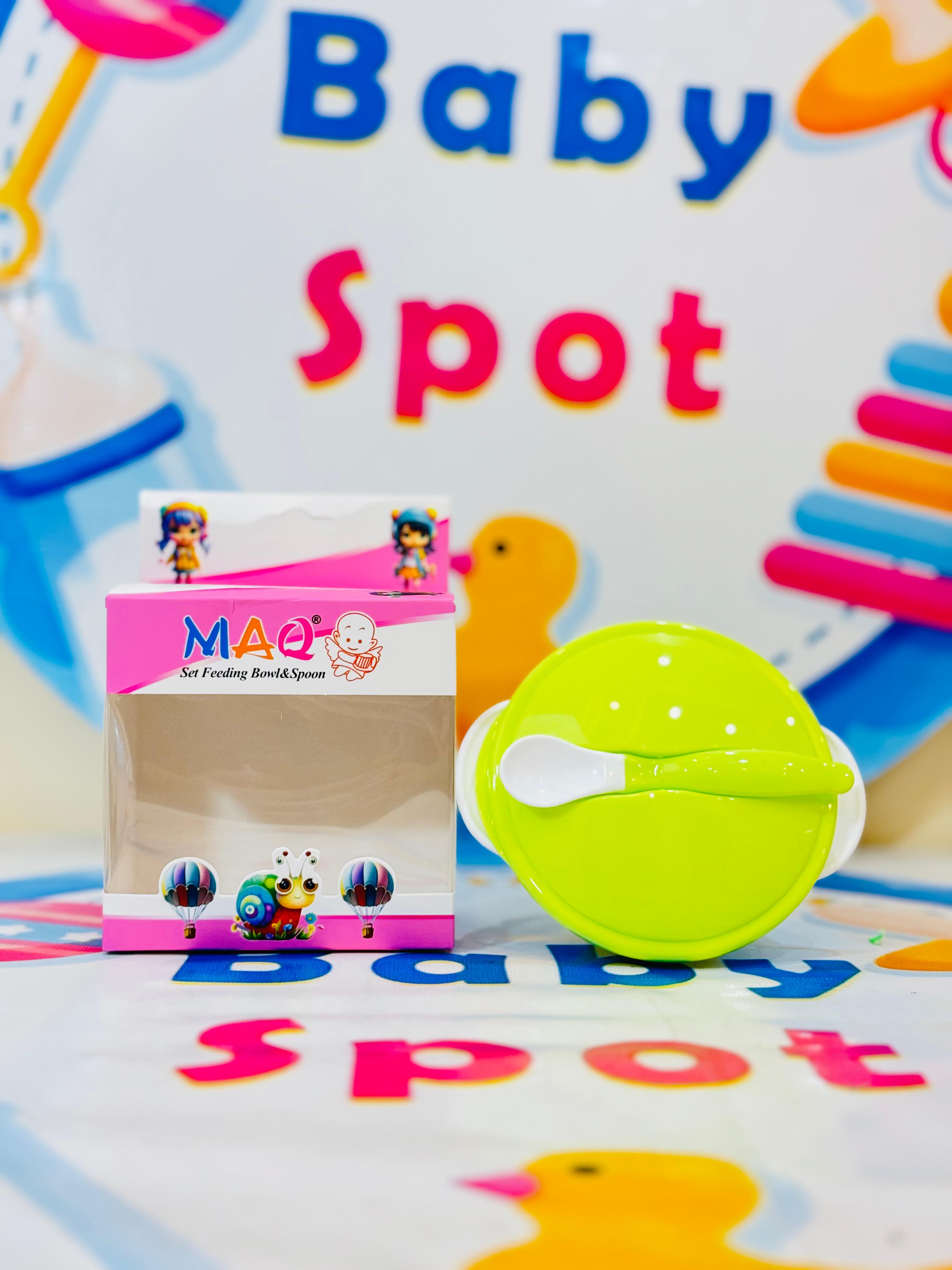 MAQ branded baby bowl and spoon set