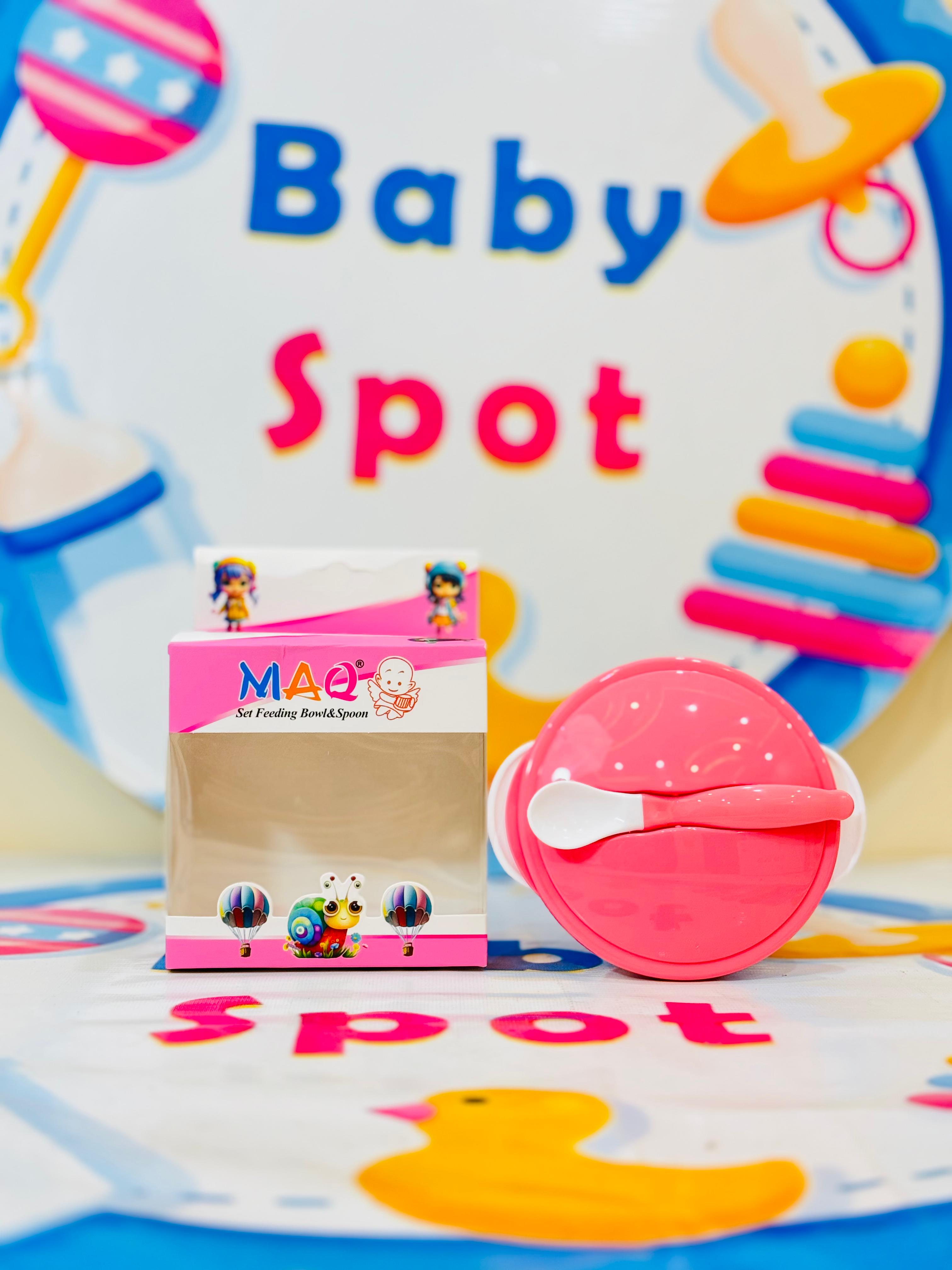 MAQ branded baby bowl and spoon set