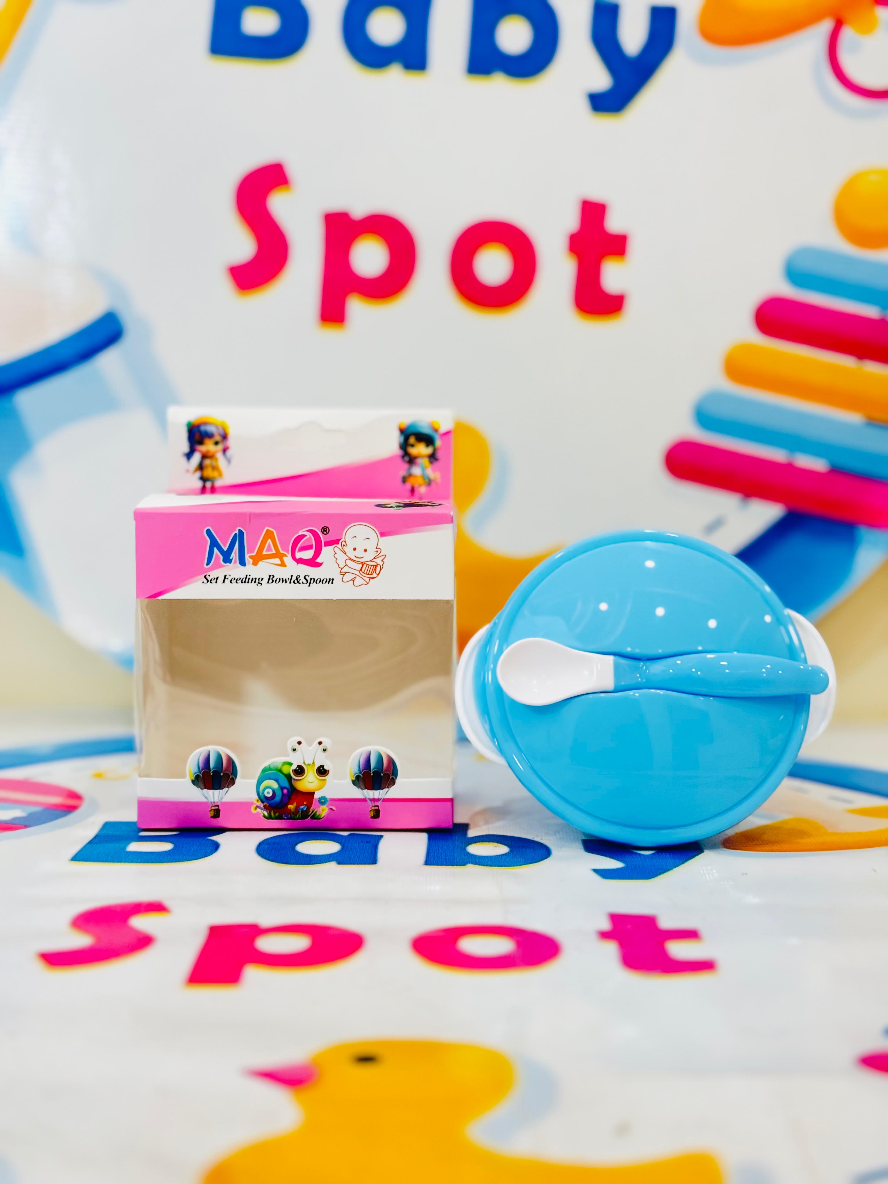 MAQ branded baby bowl and spoon set