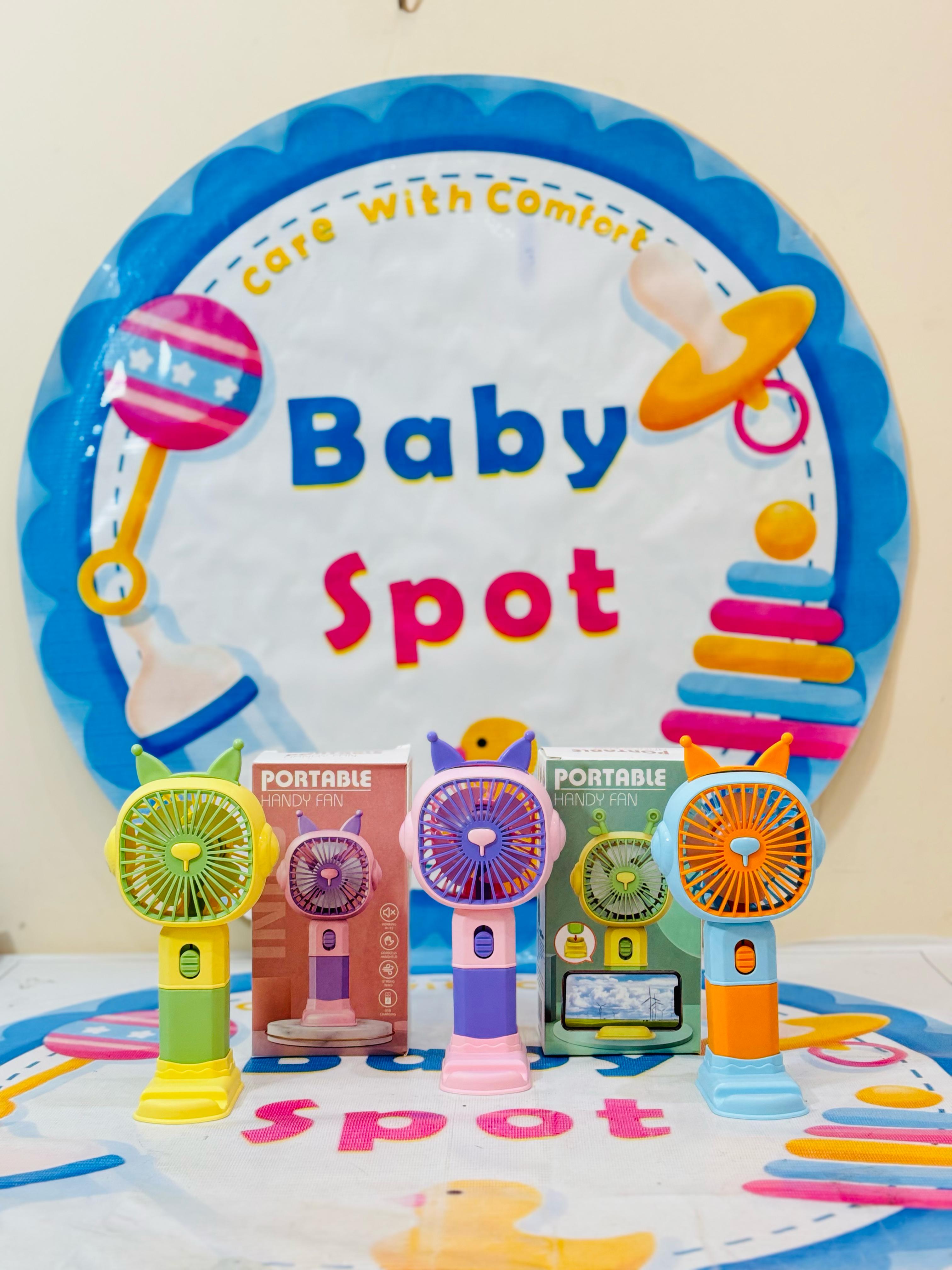 Imported Rechargeable Mini Electric Hand Fans
Cool Breeze On-The-Go!
Beat the heat with our cute and powerful mini electric fans, perfect for babies, moms & outdoor use – available in multiple fun designs & models!
Features:
Rechargeable & portable
Multiple stylish designs
Lightweight & baby-friendly
Ideal for strollers, diaper bags & travel
Perfect for:
Hot summer outings
Keeping your baby cool
Gifting & everyday use
Shop Now at: www.babyspotofficial.pk
Trusted Baby Store | Fast Delivery All O