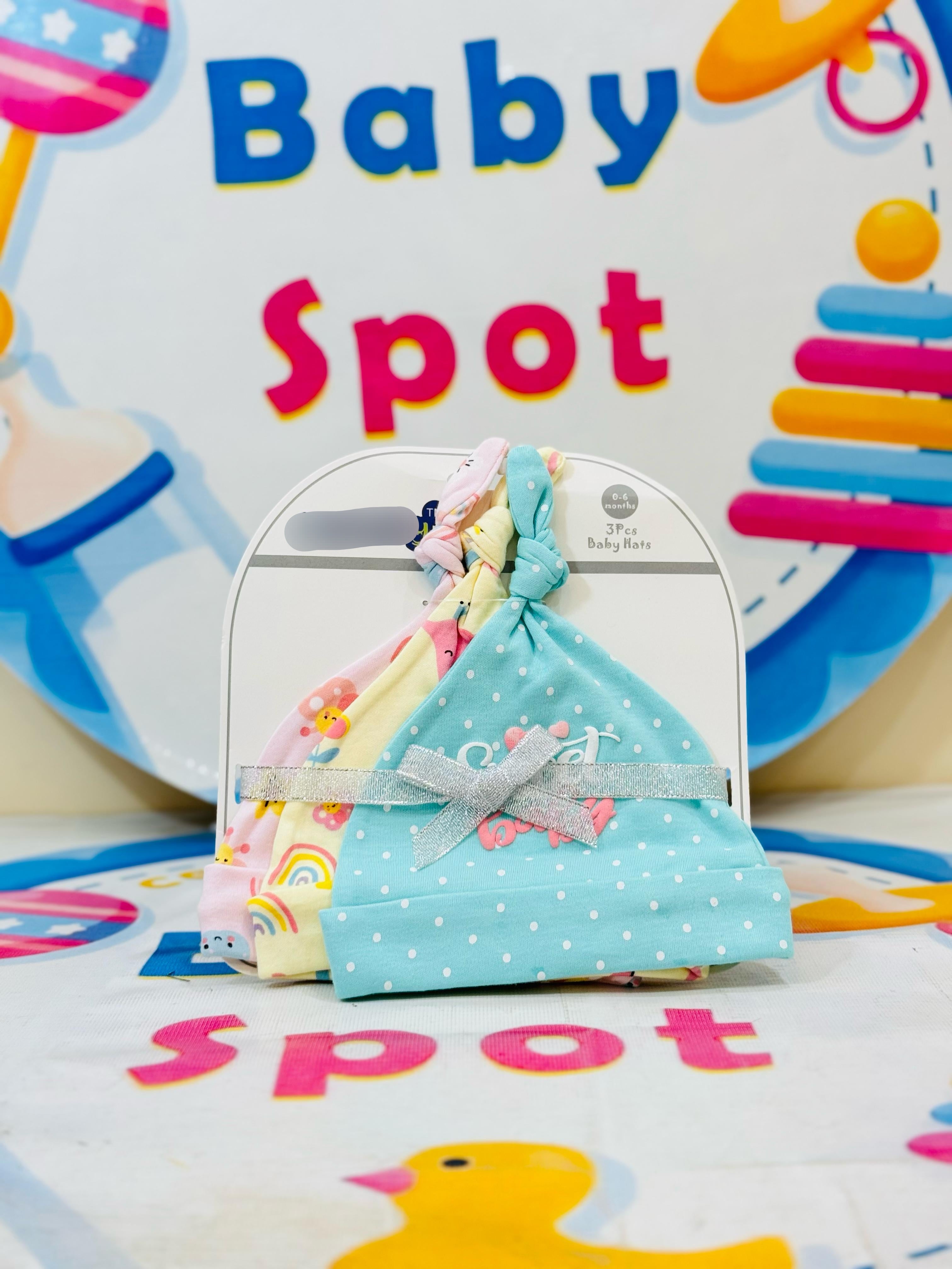 👶 Premium Branded Baby Knotted Caps – Pack of 3! 🎀
Keep your newborn cozy and stylish with our premium range branded baby knotted caps collection. Perfect for delicate little heads, these caps combine comfort and charm.
Product Details:
🔸 Pack of 3 Knotted Caps – Stylish designs in one bundle for everyday wear.
🔸 Soft & Gentle Fabric – Made from premium, baby-friendly material for ultimate comfort.
🔸 Adjustable Knotted Style – Easy to adjust for a snug and secure fit.
🔸 Adorable Designs – Cute and